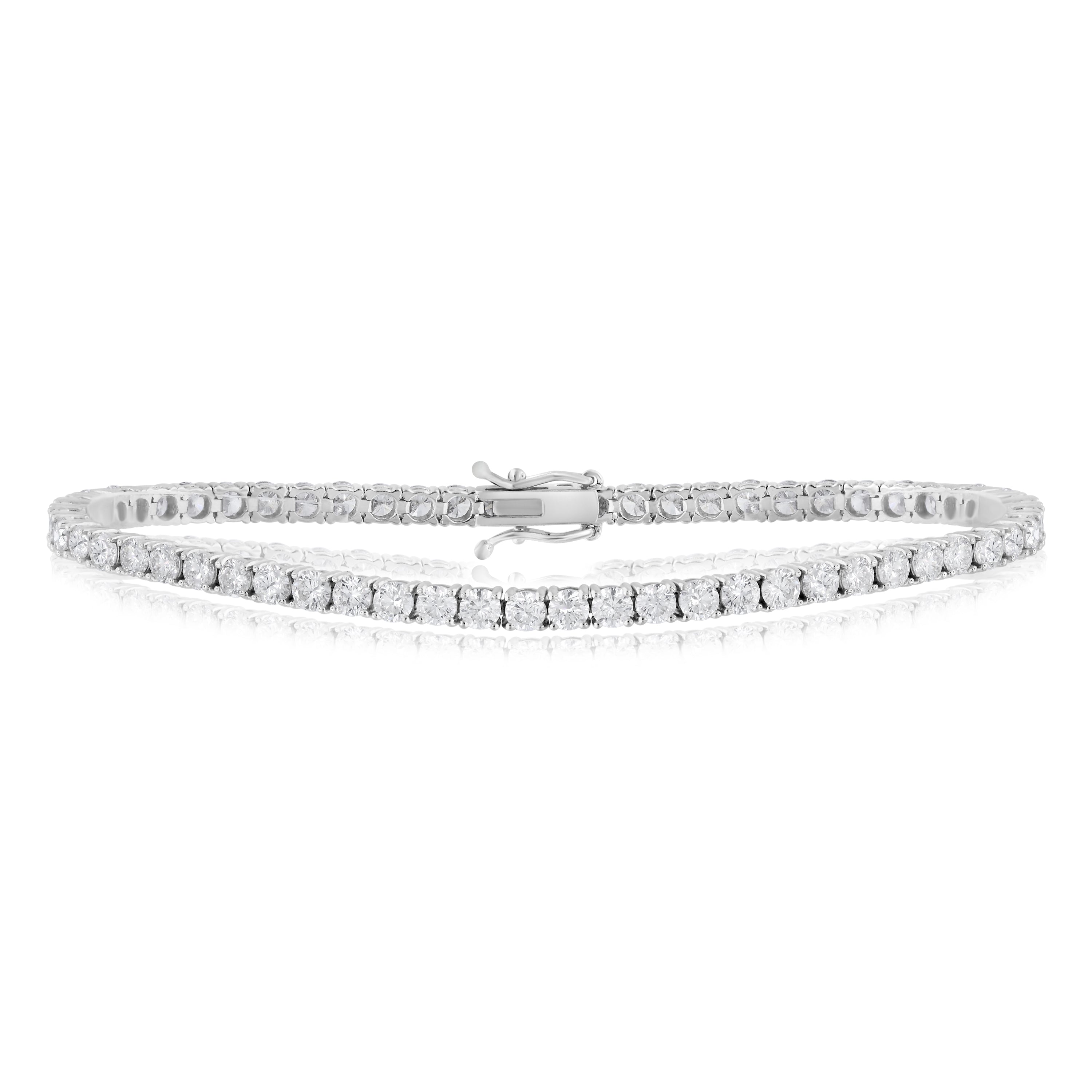 5.25 ct. Diamond 14K White Gold Tennis Bracelet