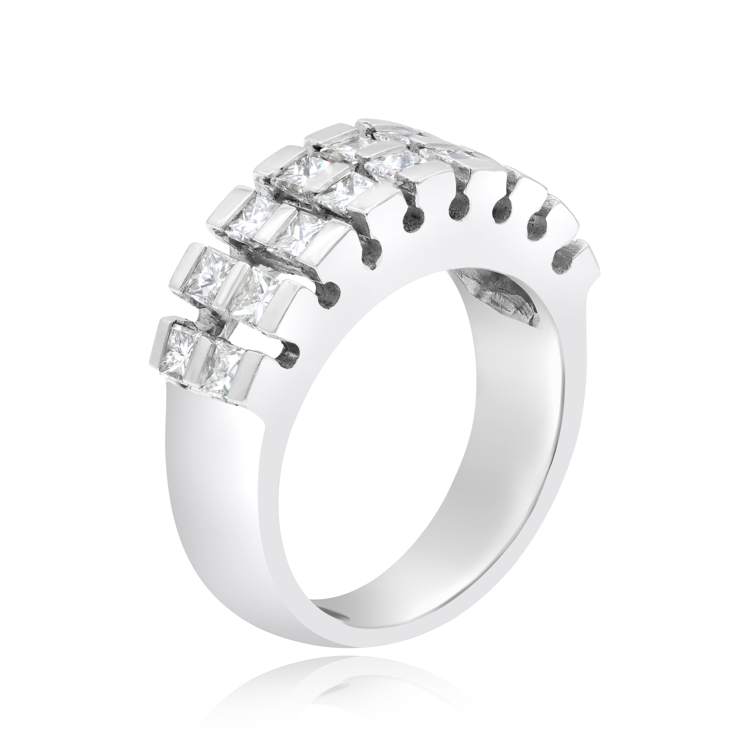 1.5 ct. Diamond 14K White Gold Vertical Bars Band