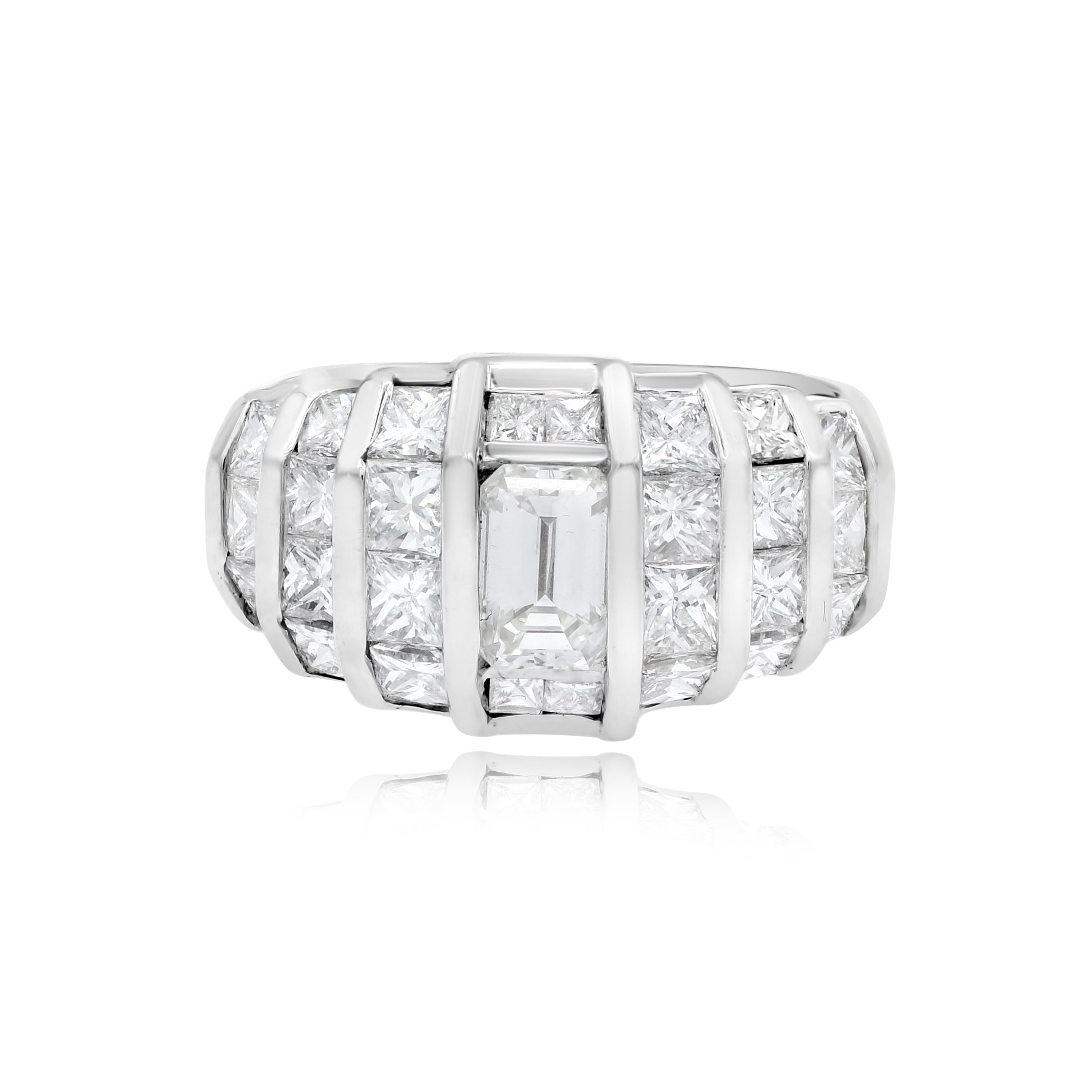 3.53 ct. Diamond 14K White Gold Multi-Row Band