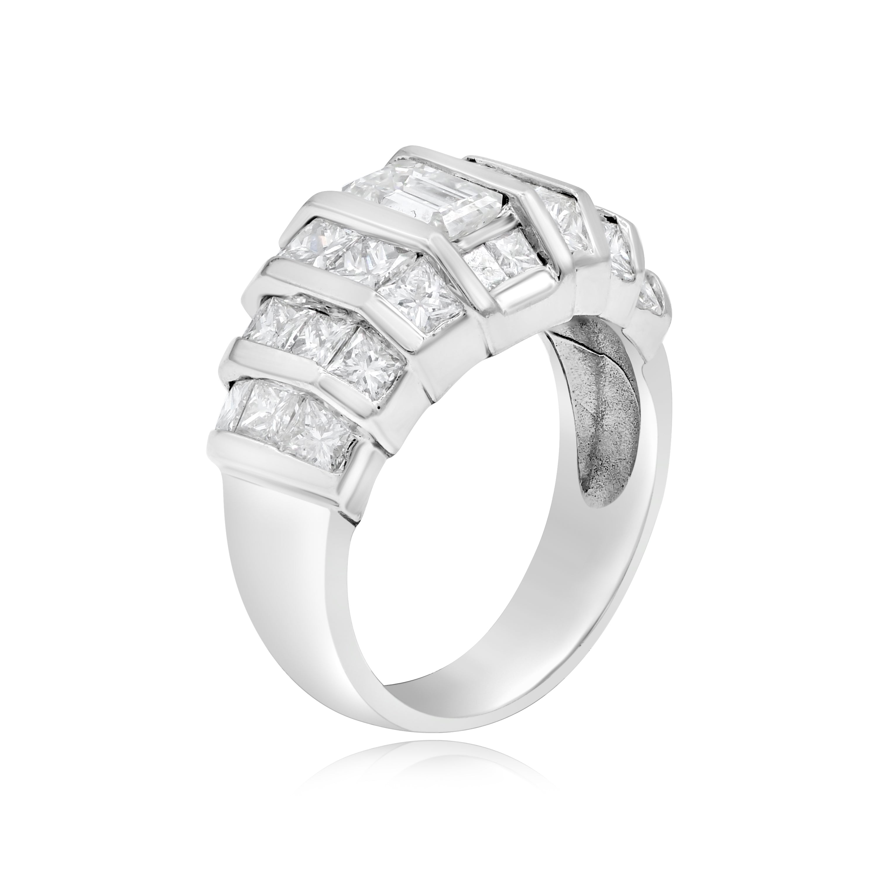 3.53 ct. Diamond 14K White Gold Multi-Row Band