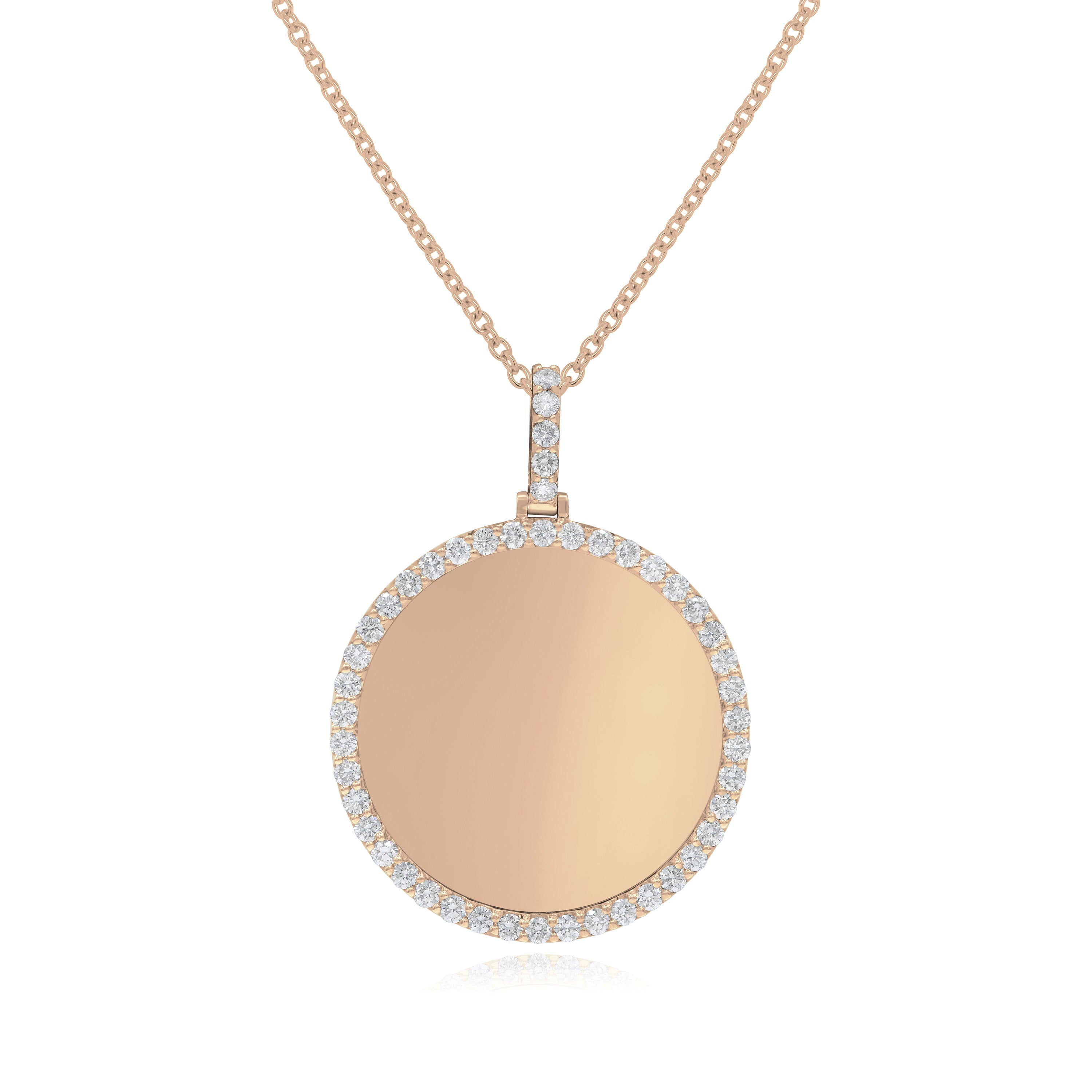 1.22 ct. Diamond 14K Yellow Gold Memory Frame Medallion Pendant