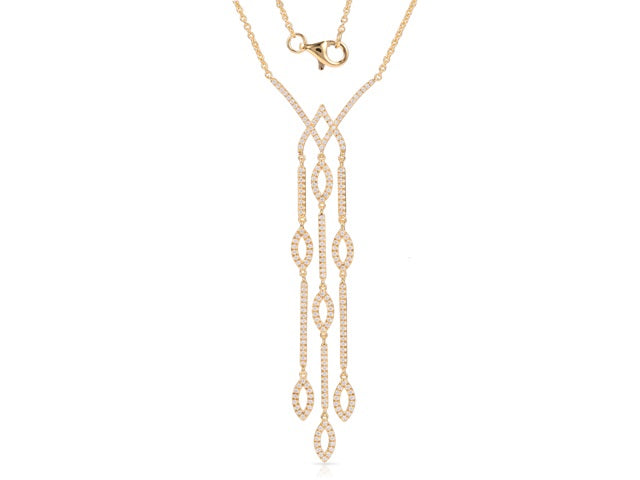 0.56 ct. Diamond 14K Yellow Gold Negligee Chandelier Necklace
