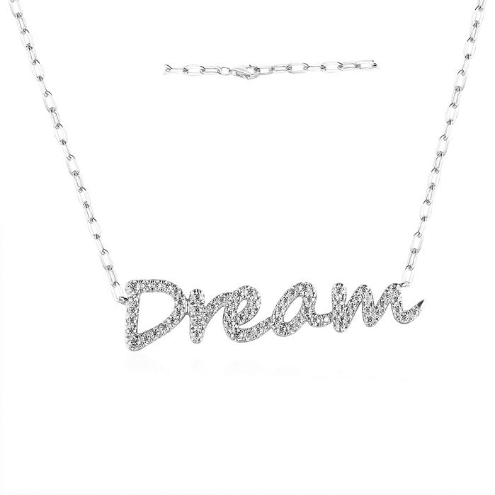 0.2 ct. Diamond 14K White Gold 3D Chain 'Dream' Necklace 18"