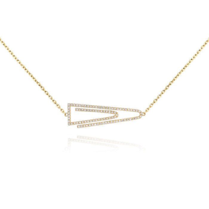 0.37 ct. Diamond 14K Yellow Gold Paperclip Necklace