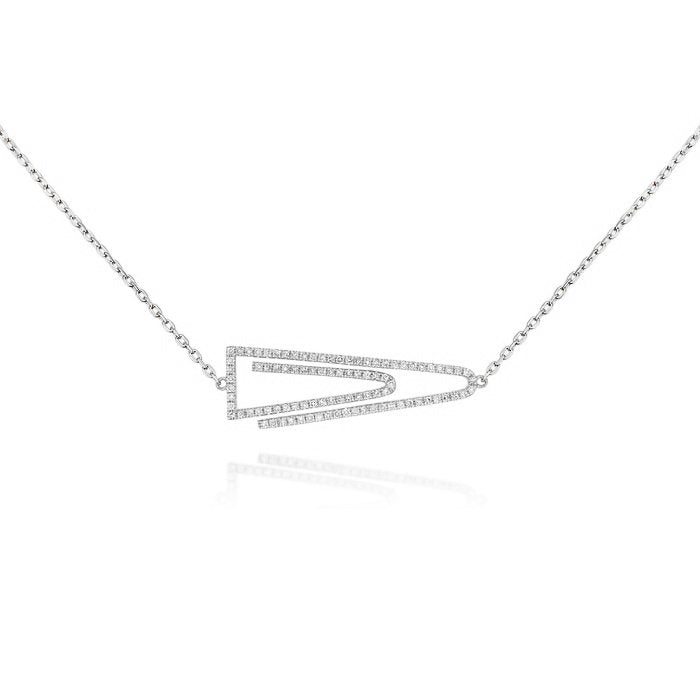 0.37 ct. Diamond 14K White Gold Paperclip Necklace