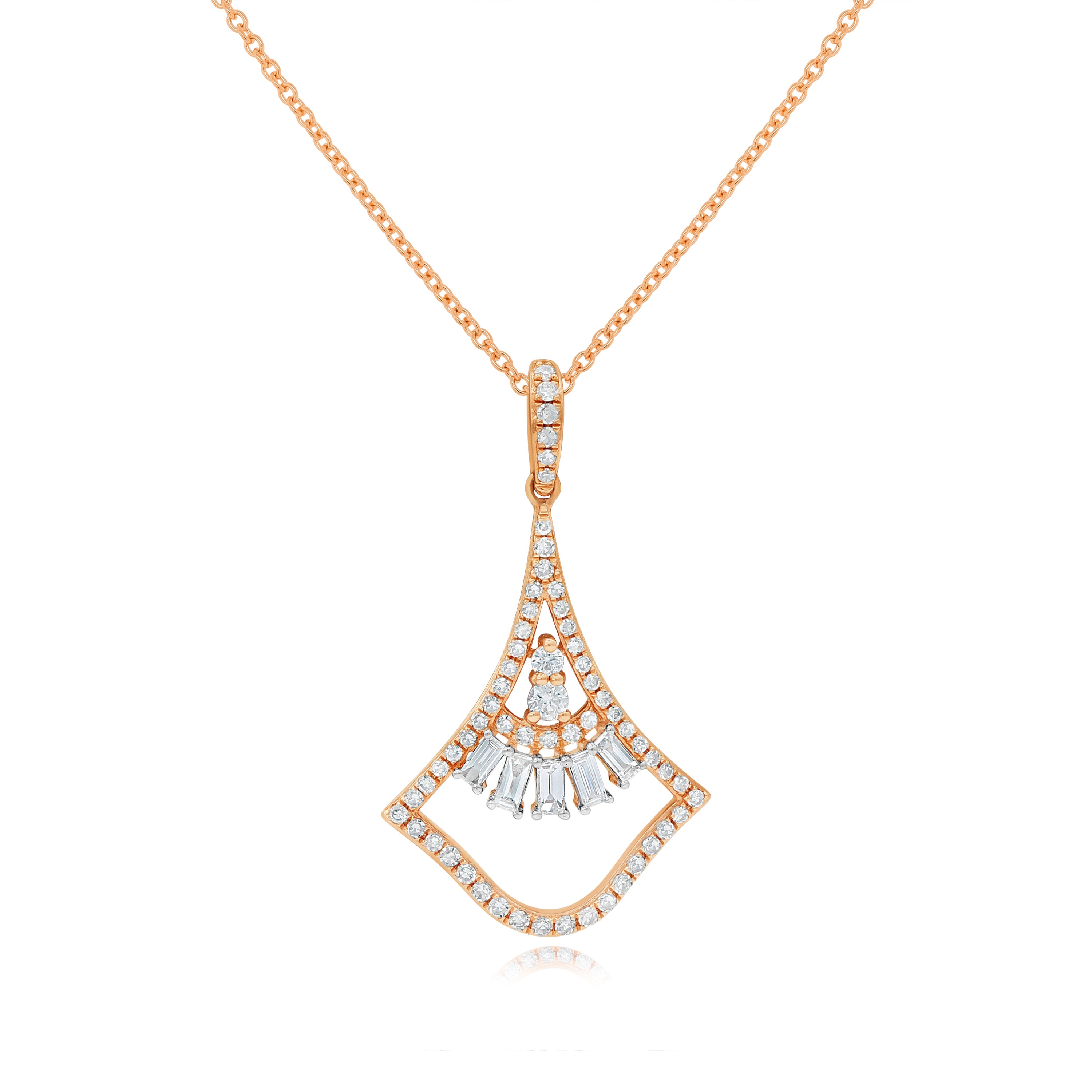 0.42 ct. Diamond 14K Rose Gold Chandelier Pendant