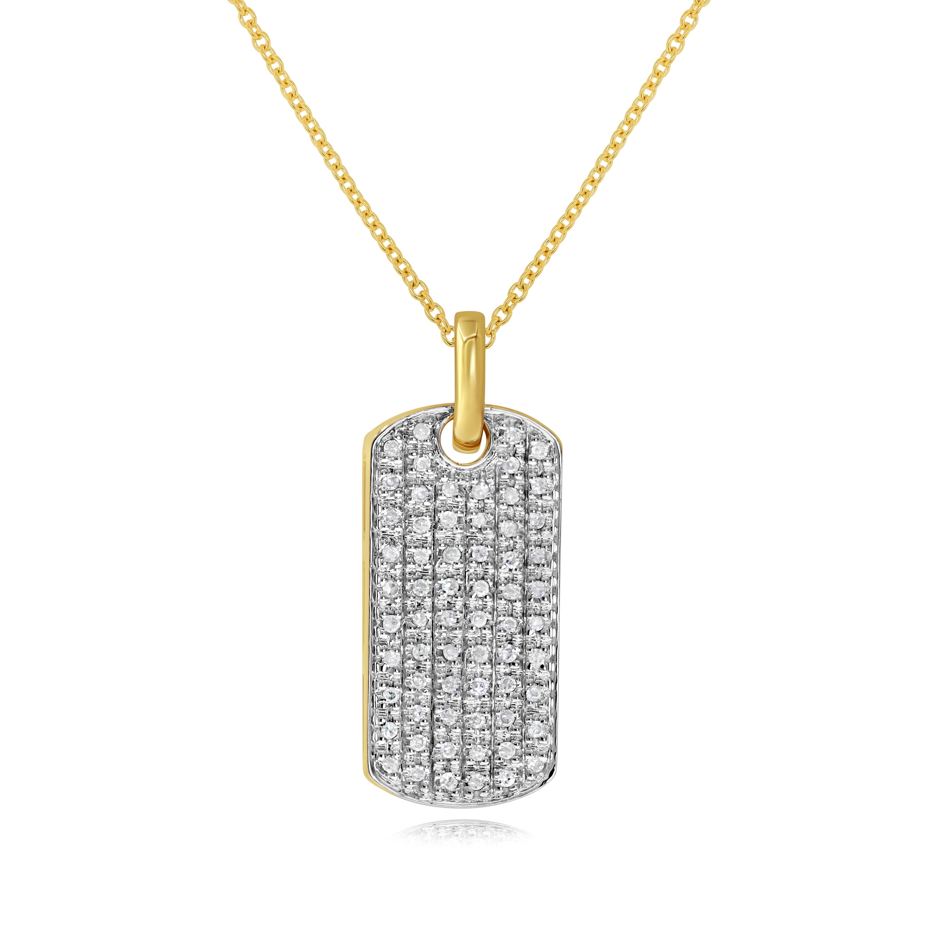 0.19 ct. Diamond 14K Yellow Gold Chevron Tag Pendant