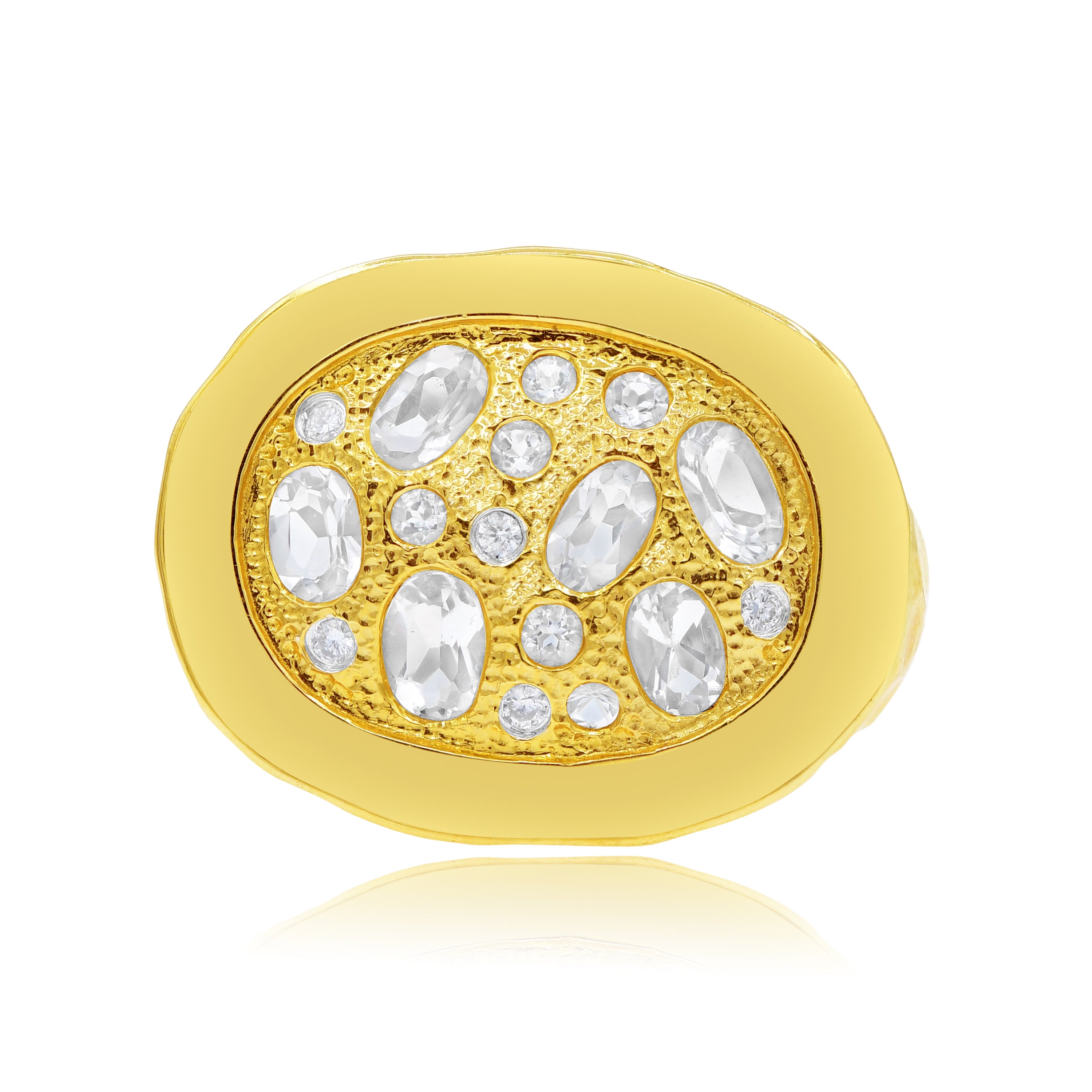 1.69 ct. Diamond & Crystal 14K Yellow Gold Ring
