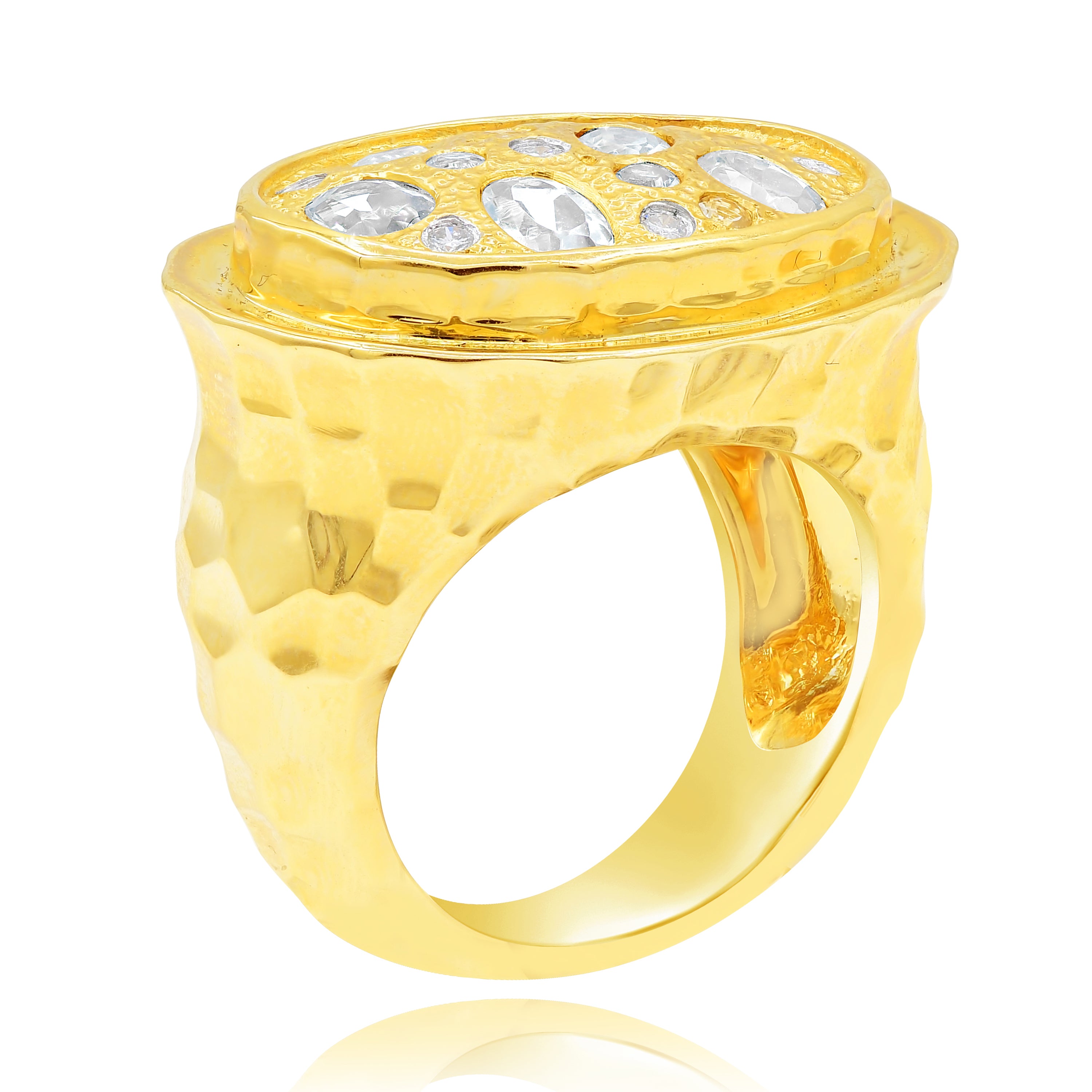 1.69 ct. Diamond & Crystal 14K Yellow Gold Ring