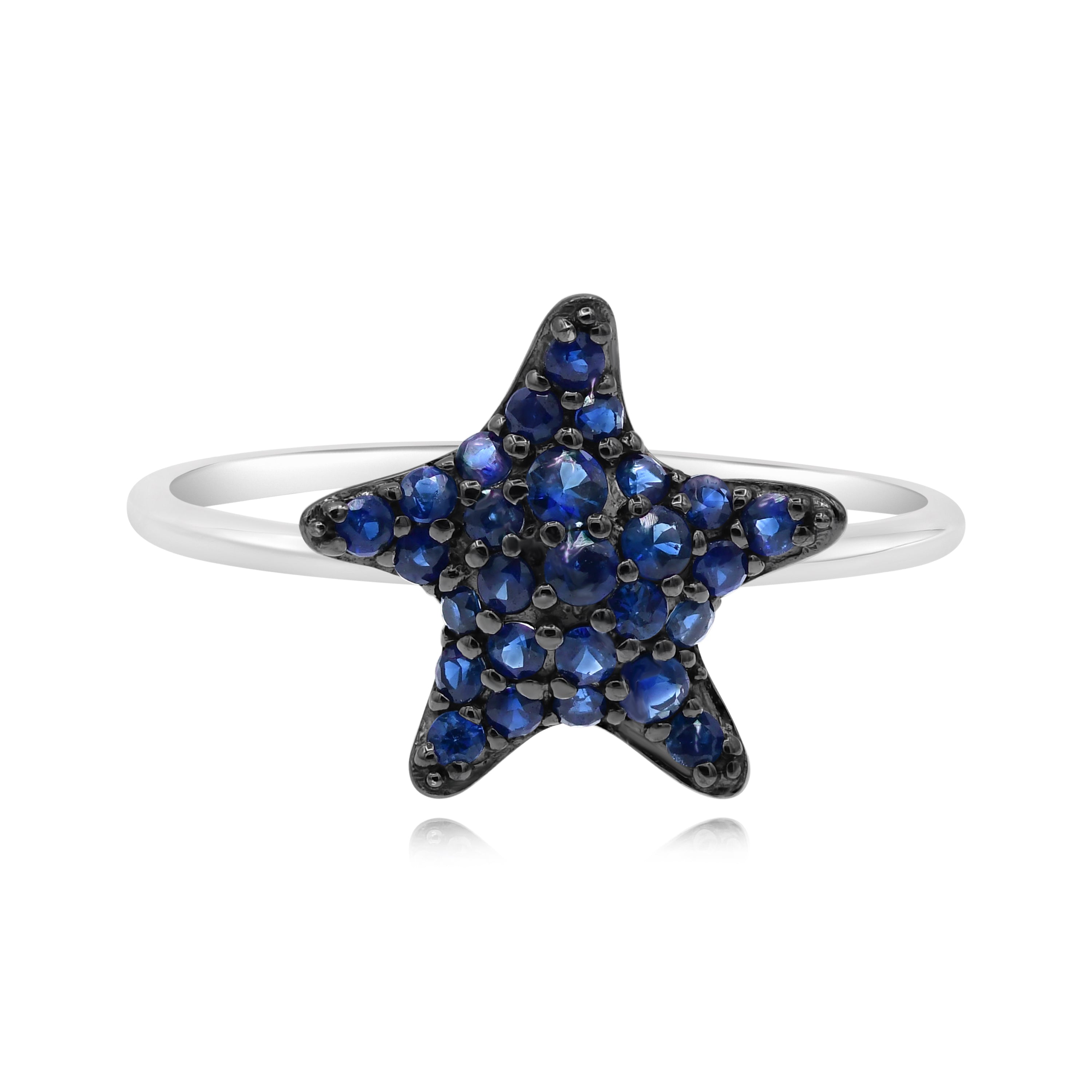 0.5 ct. Sapphire 14K White Gold Starfish Ring