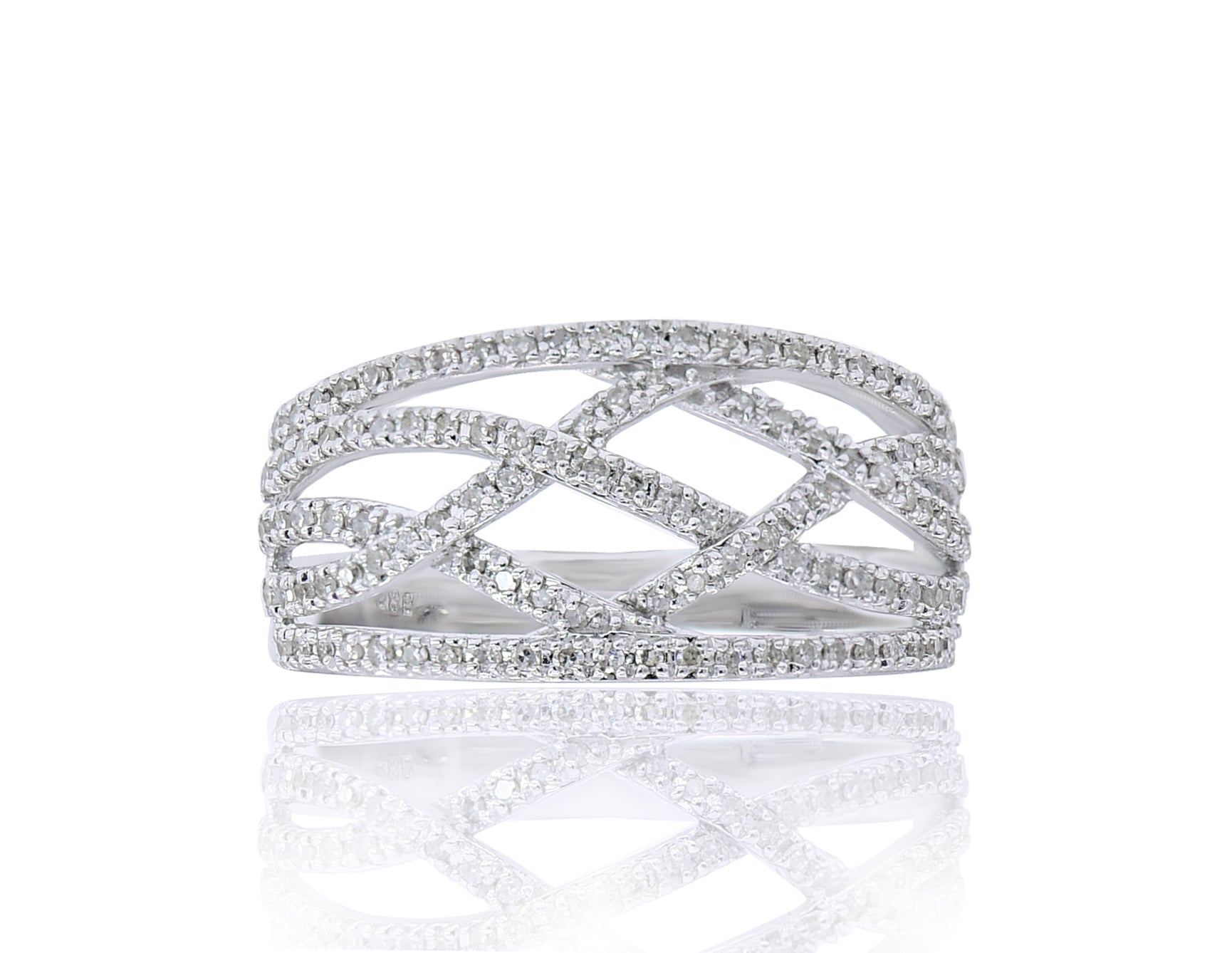 0.51 ct. Diamond 14K White Gold Wide Cutout Band