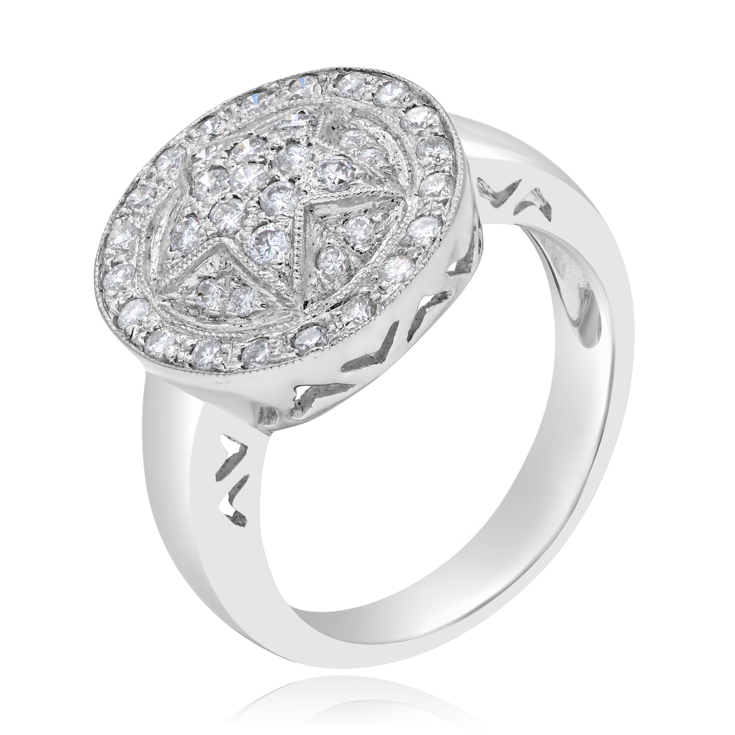 0.64 ct. Diamond 14K White Gold Start Halo Ring
