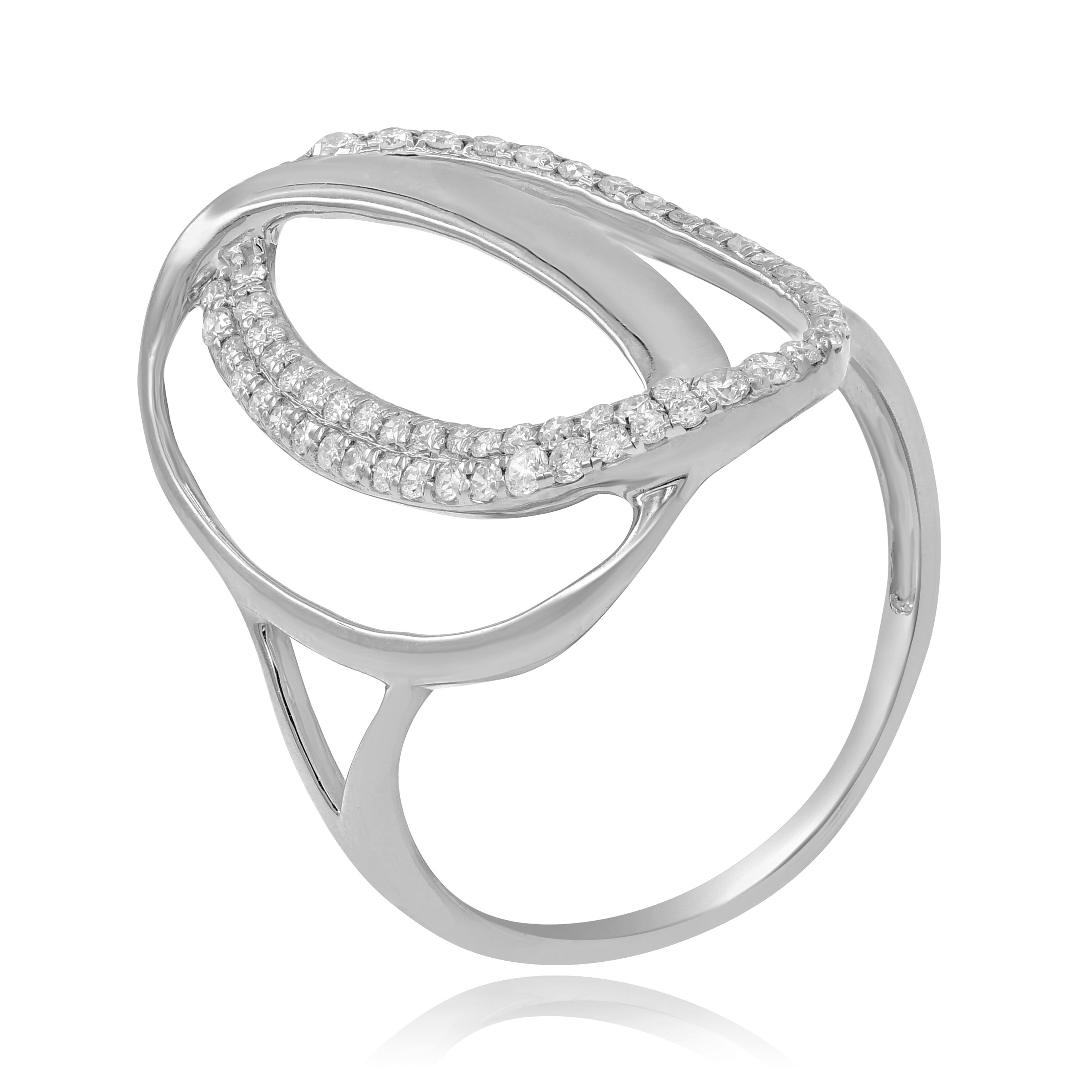 0.33 ct. Diamond 14K White Gold Looped Criss Cross Ring