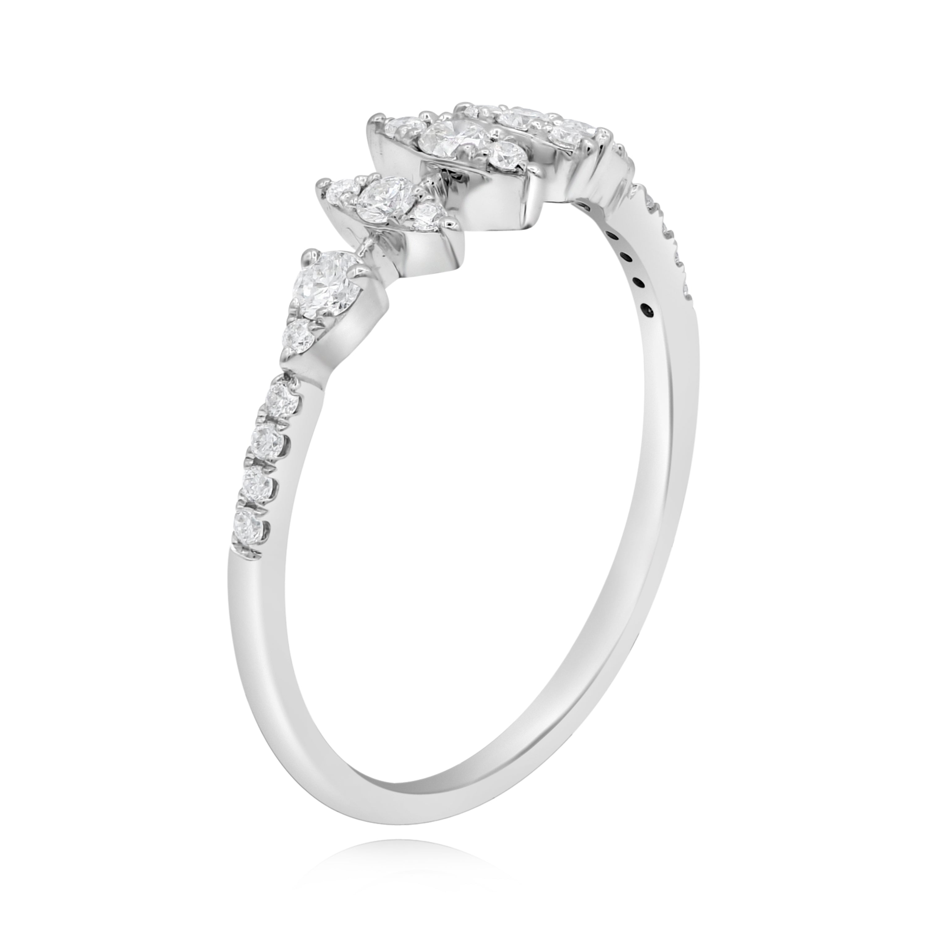 0.26 ct. Diamond 14K White Gold Marquise Crown Ring