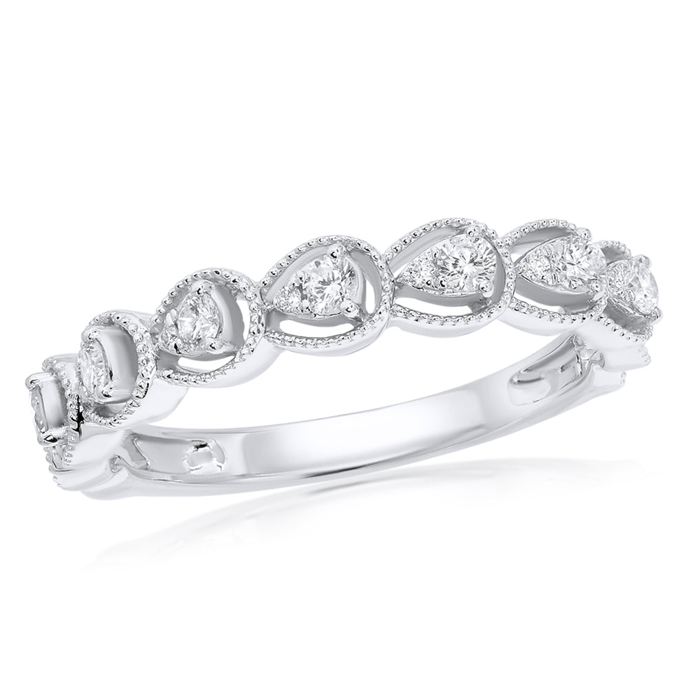 0.27 ct. Diamond 14K White Gold Half Eternity Band