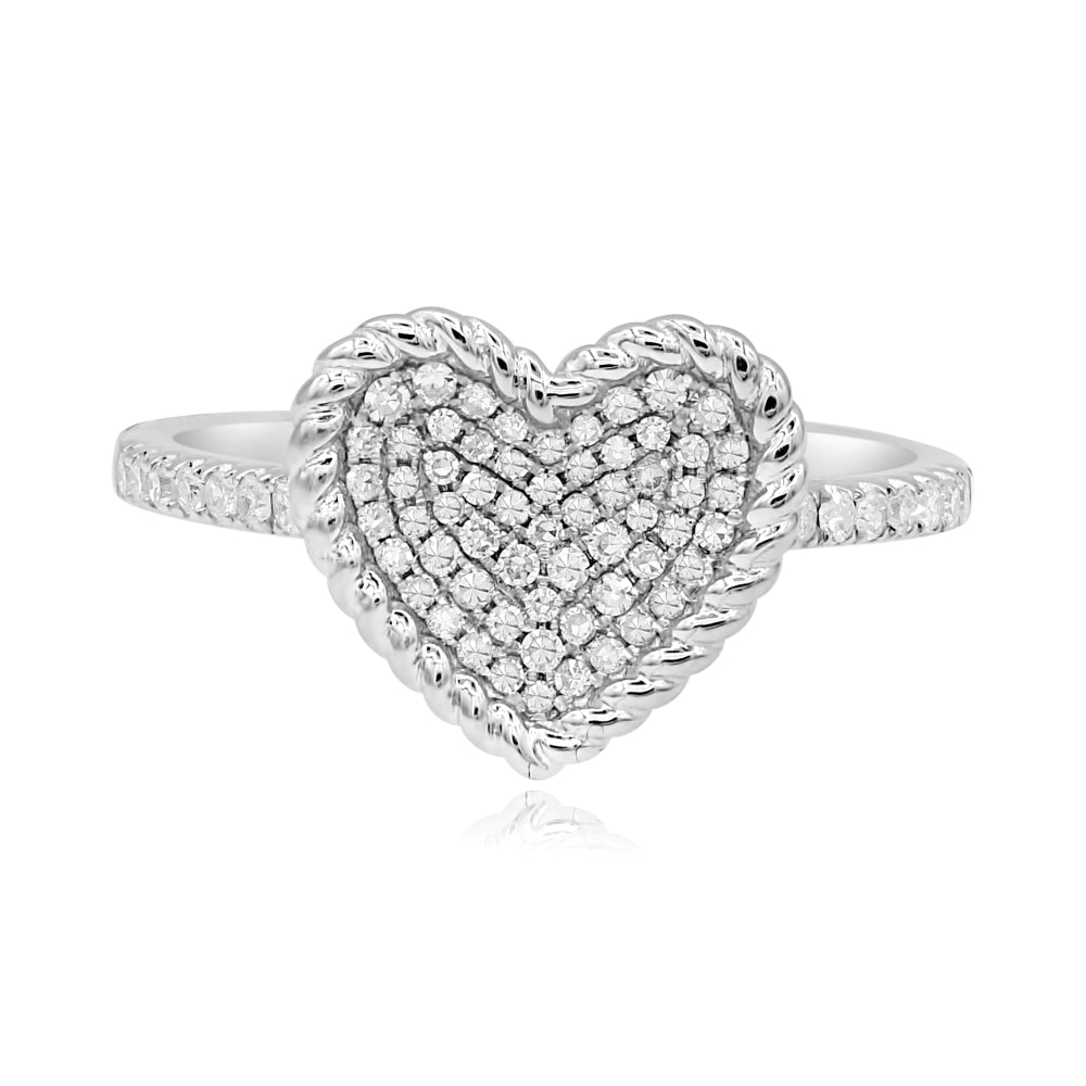 0.29 ct. Diamond 14K White Gold Heart Halo Ring