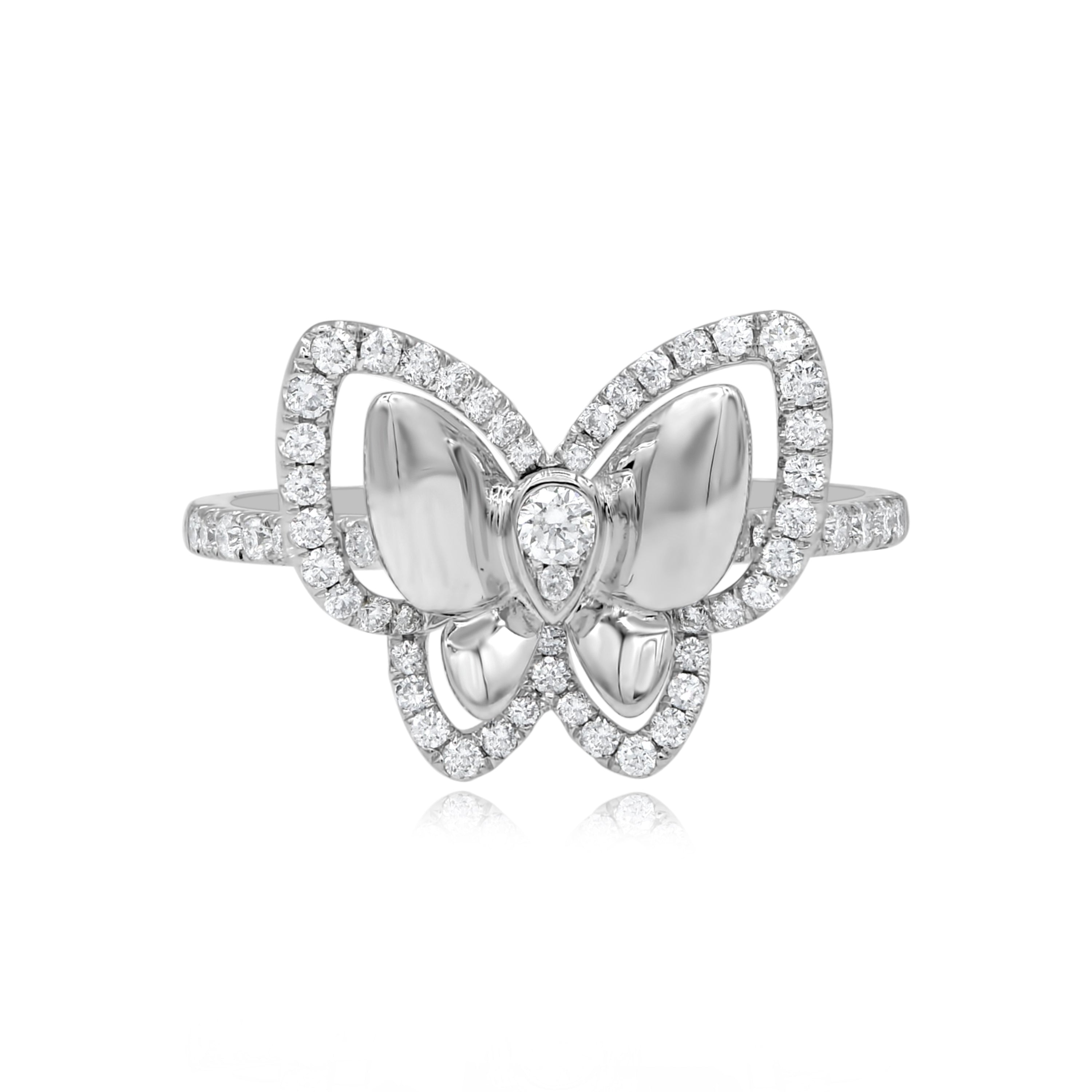 0.39 ct. Diamond 14K White Gold Butterfly Ring