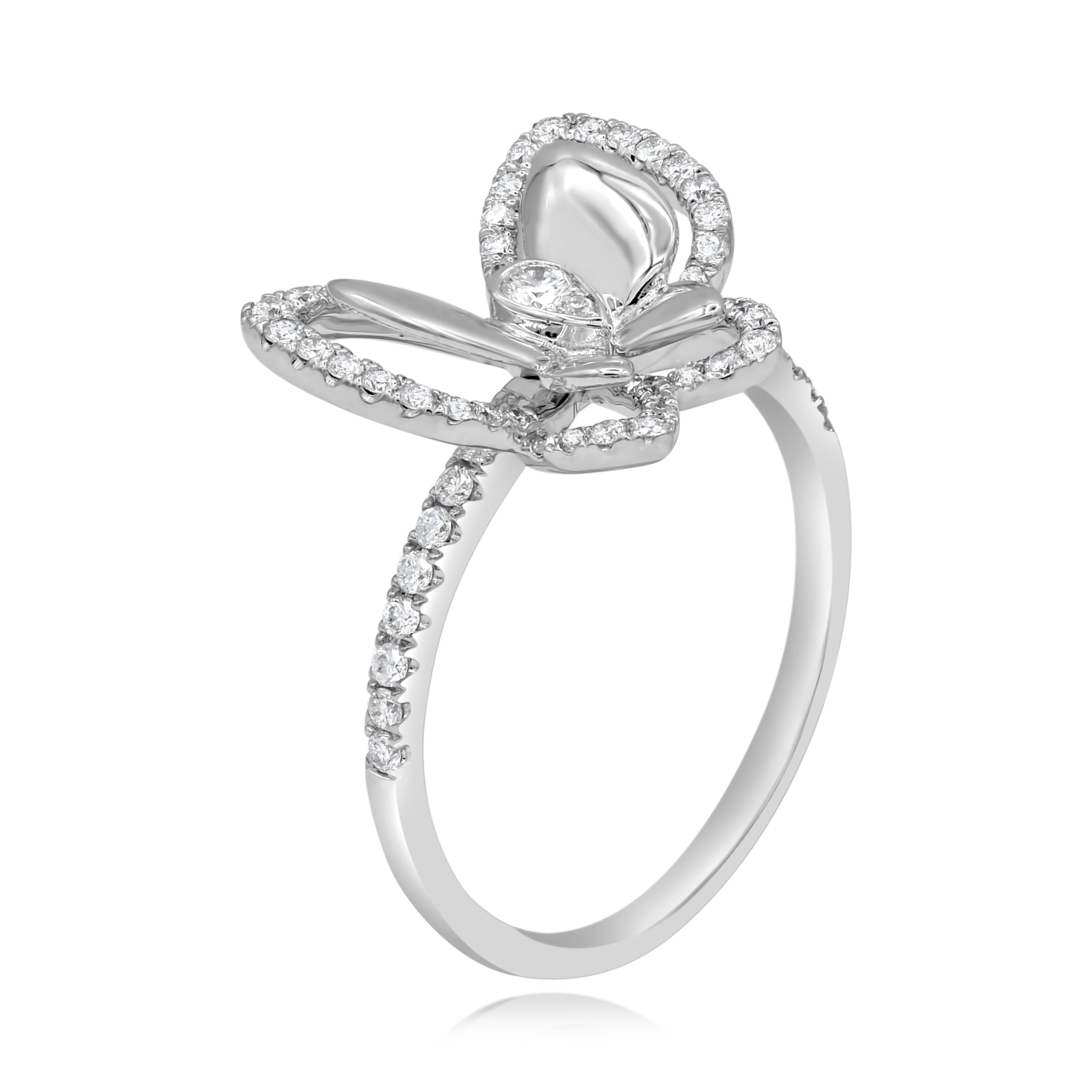 0.39 ct. Diamond 14K White Gold Butterfly Ring