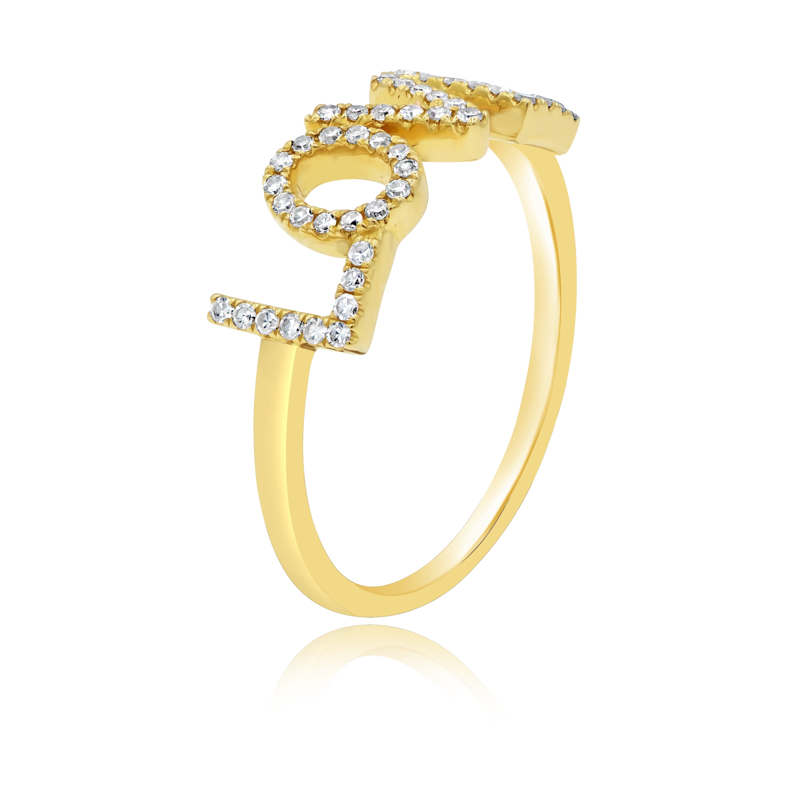 0.17 ct. Diamond 14K Yellow Gold 'LOVE' Ring