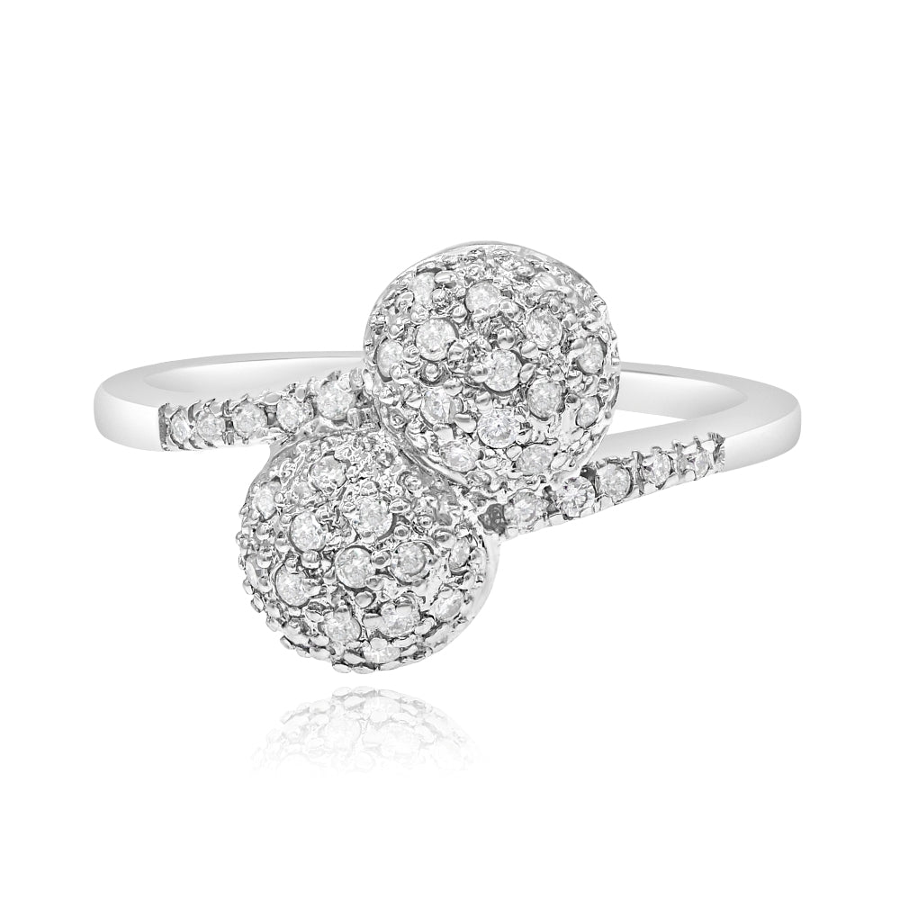 0.25 ct. Diamond 14K White Gold Pave Bead Wrap Ring