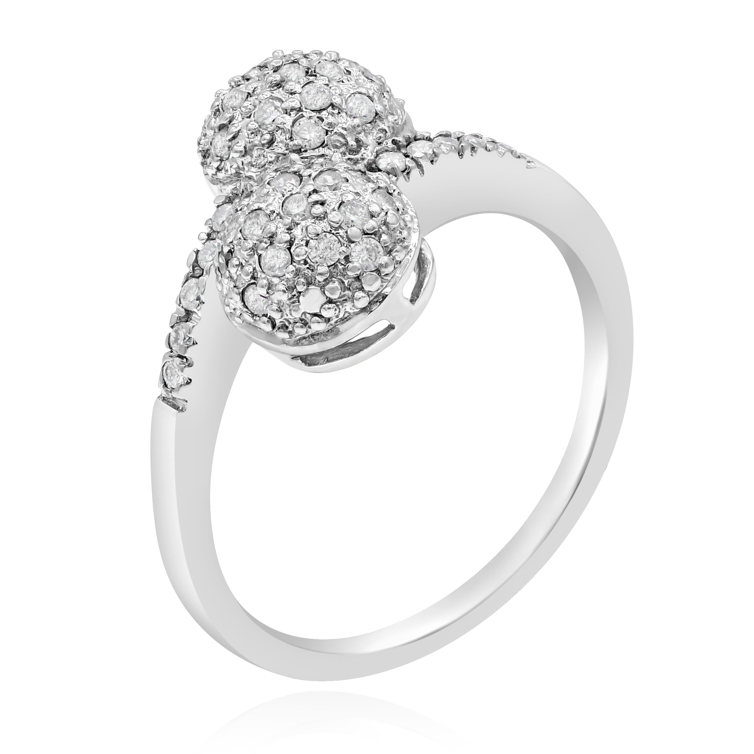 0.25 ct. Diamond 14K White Gold Pave Bead Wrap Ring