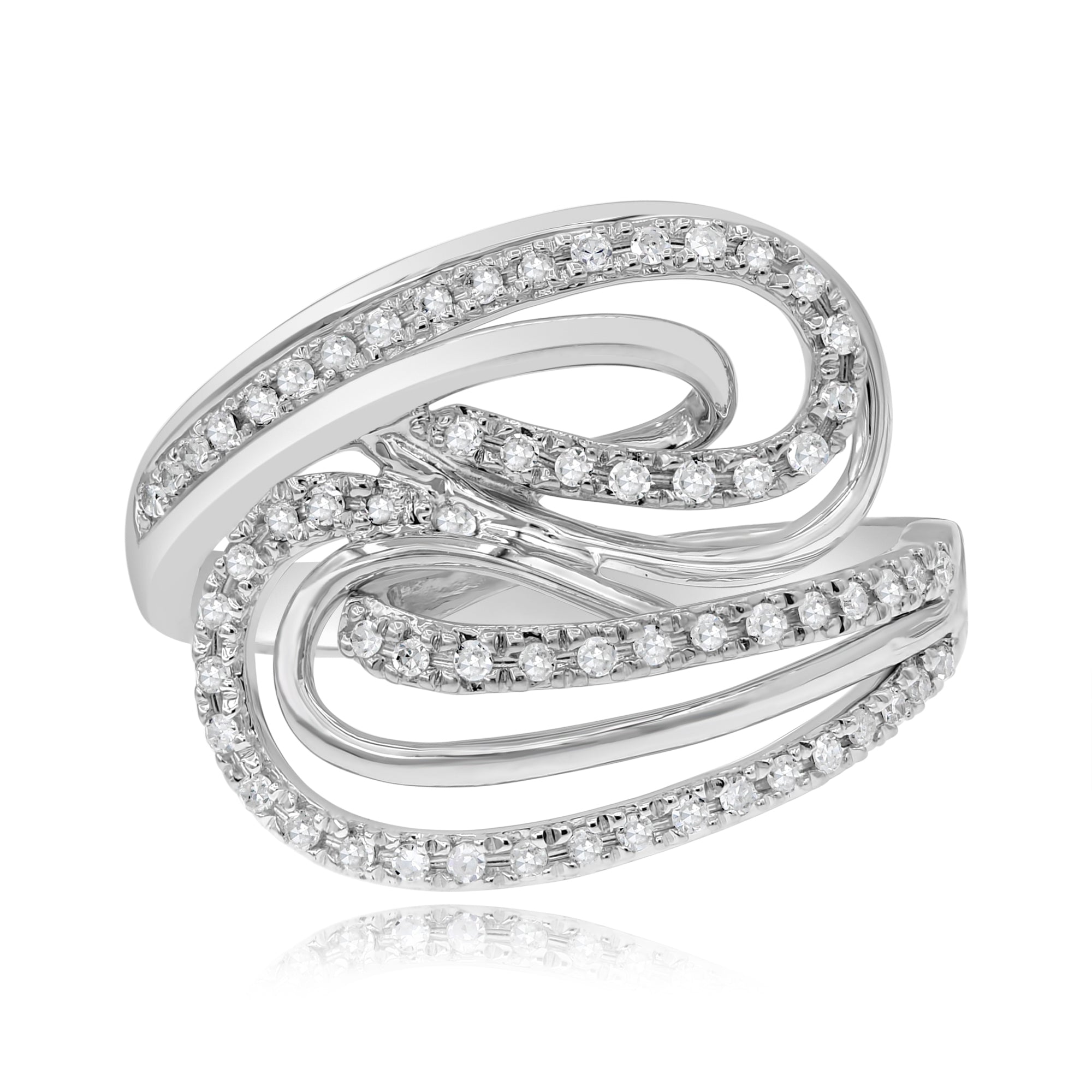 0.31 ct. Diamond 14K White Gold Spiral Ring