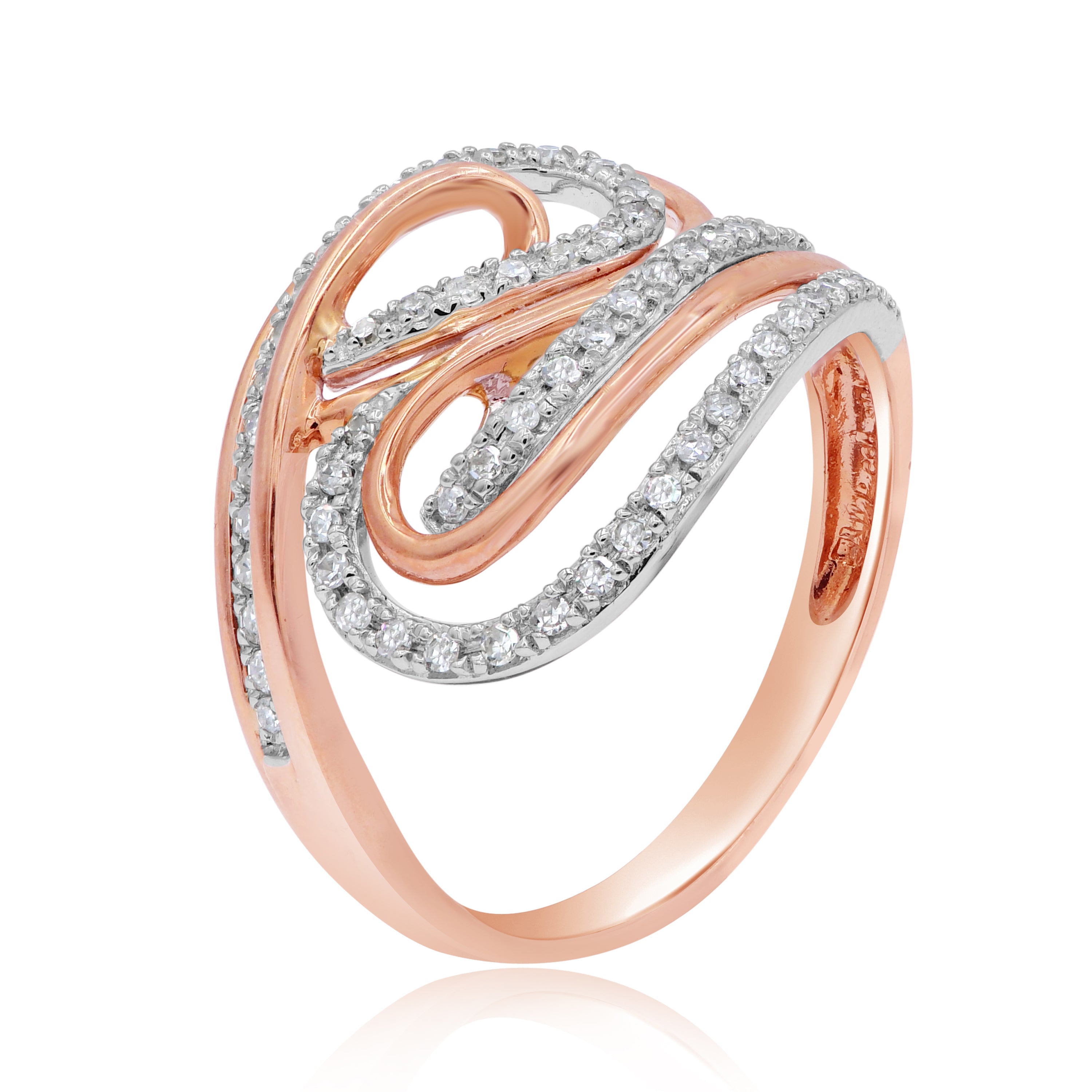 0.31 ct. Diamond 14K Two Tone Gold Spiral Ring