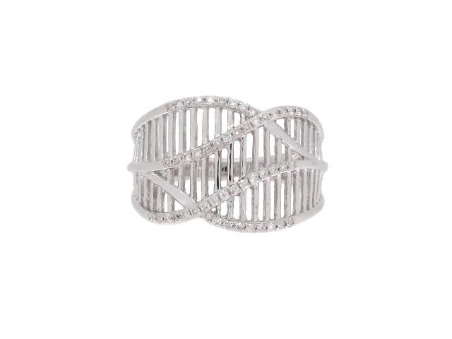 0.19 ct. Diamond 14K White Gold Bar Ring