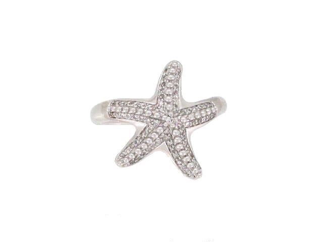 0.22 ct. Diamond 14K White Gold Starfish Ring