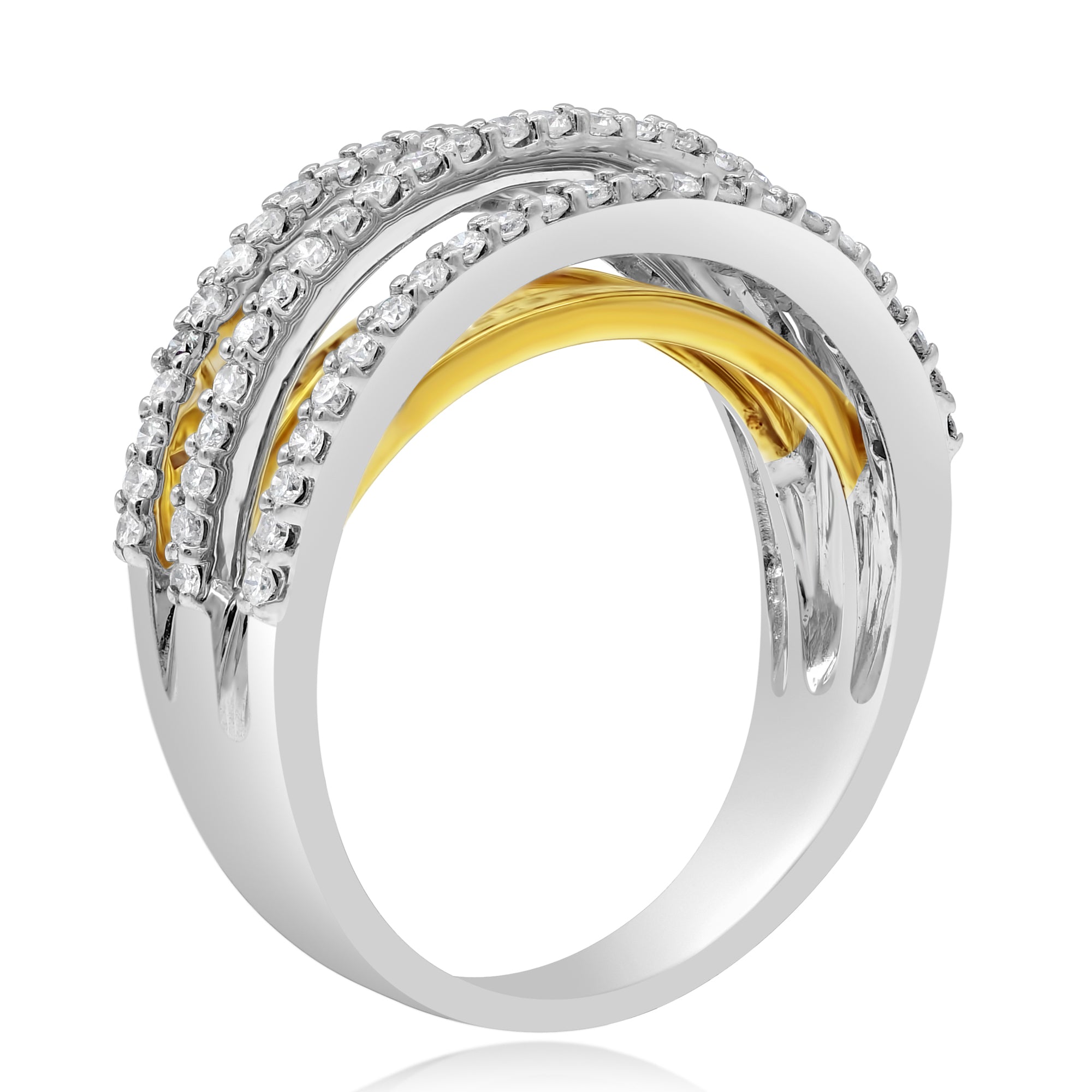 0.57 ct. Diamond 14K Two Tone Gold Multi-Row Band