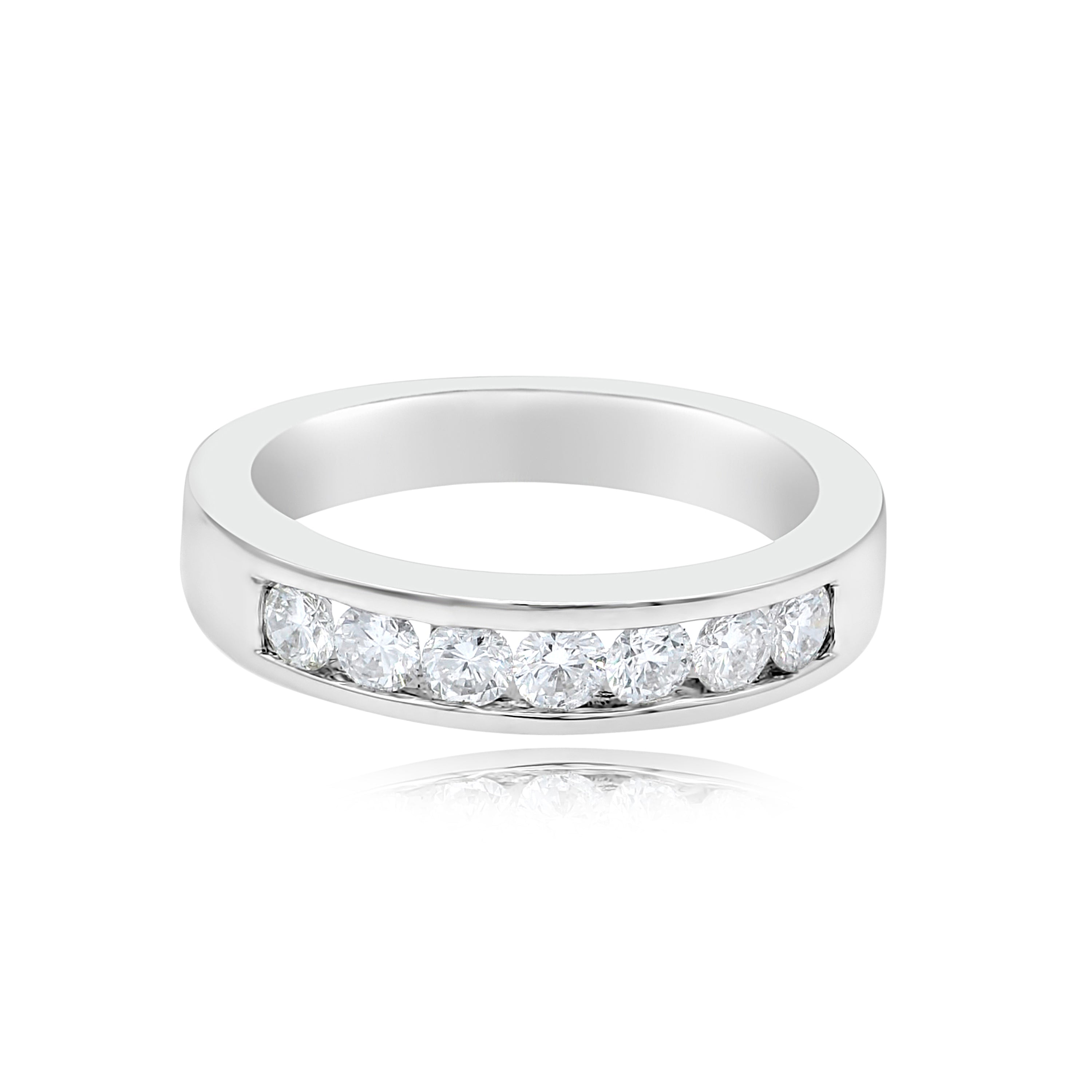 0.51 ct. Diamond 14K White Gold Half Eternity Band