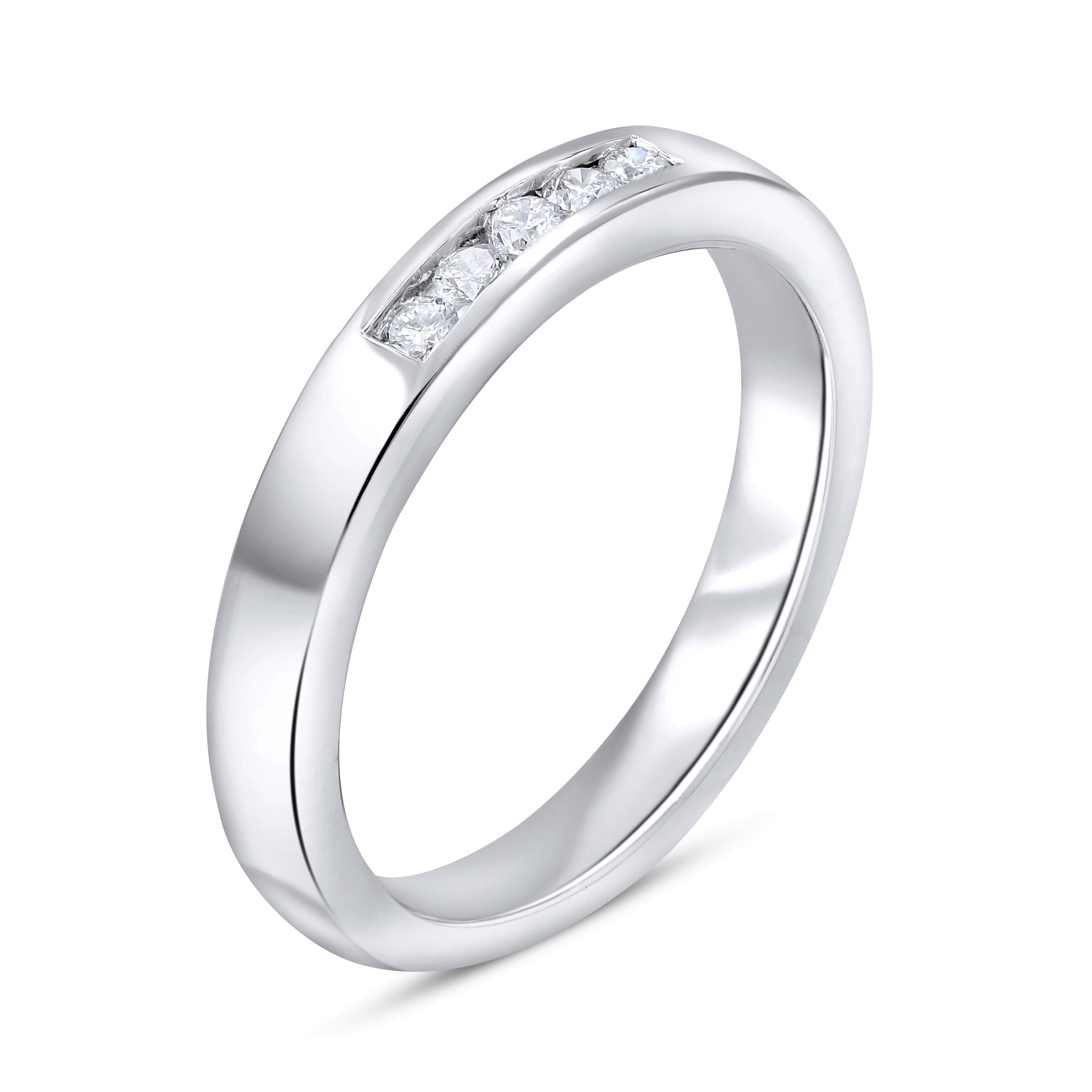 0.18 ct. Diamond 14K White Gold Band