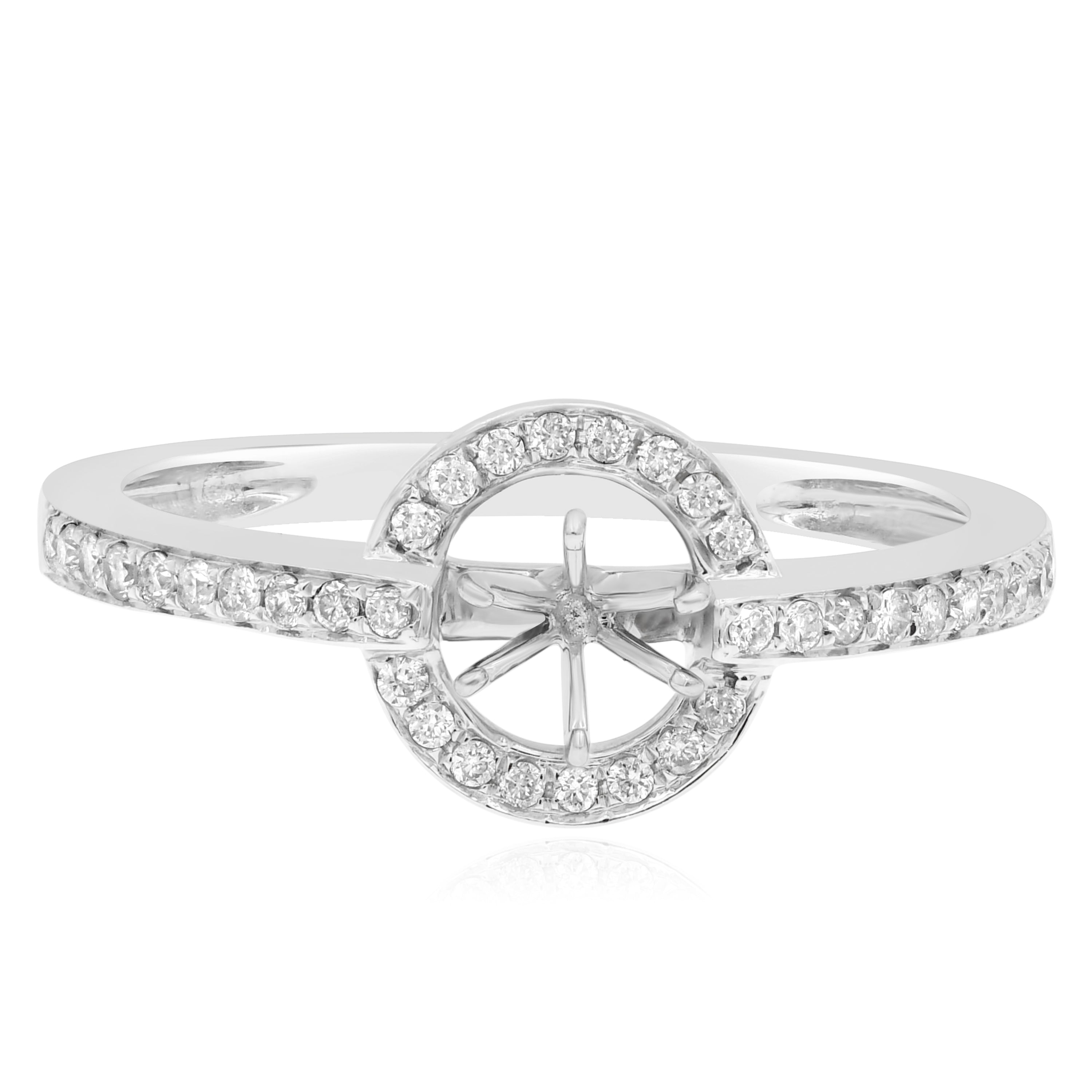 0.19 ct. Diamond 14K White Gold Ring Mounting
