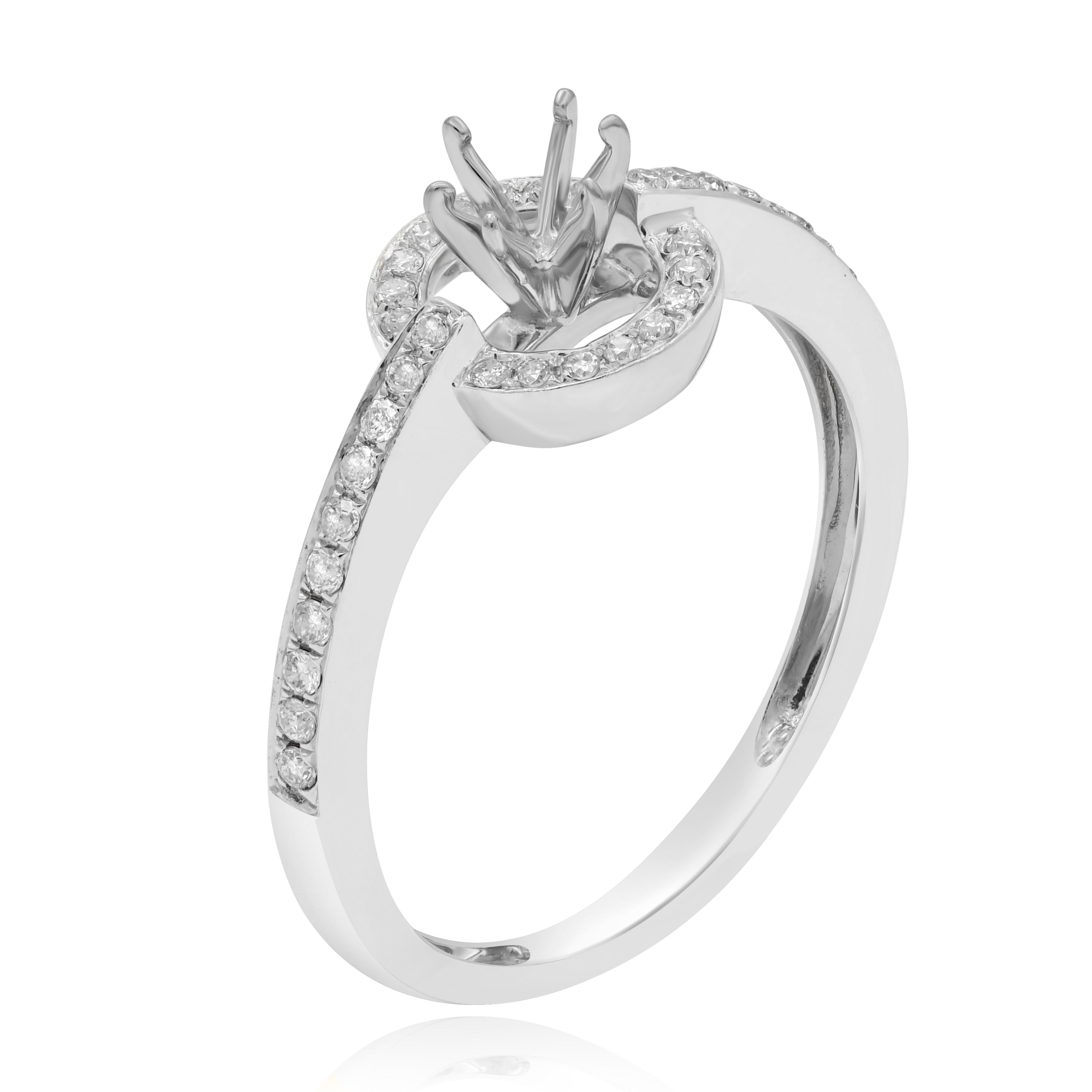 0.19 ct. Diamond 14K White Gold Ring Mounting