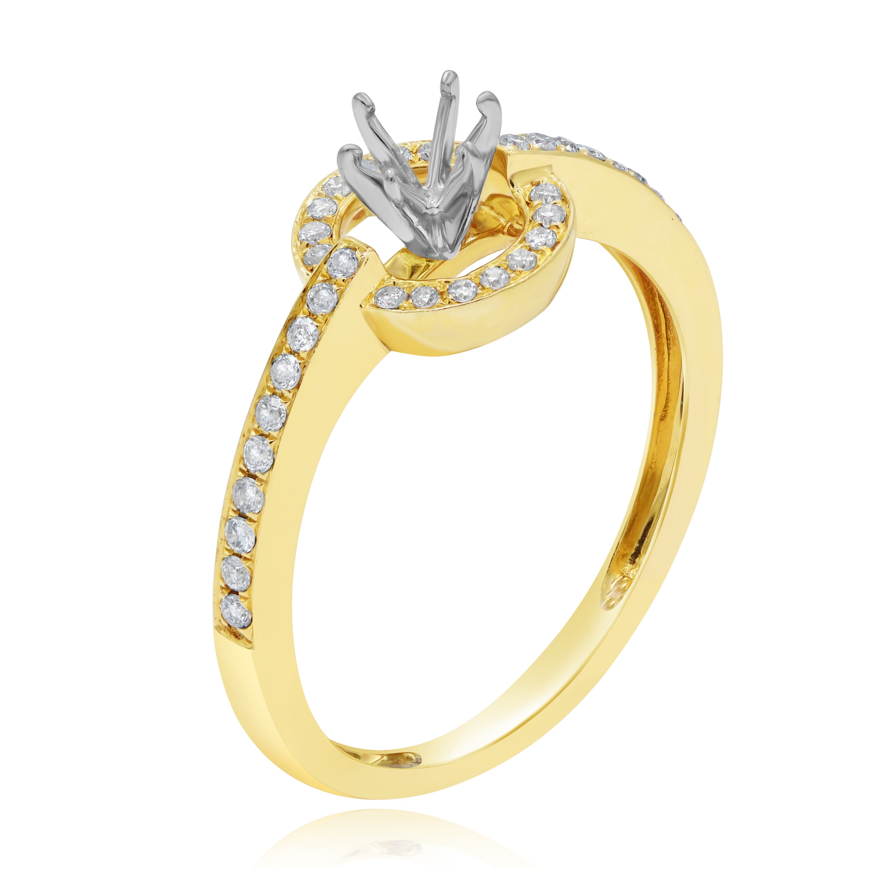 0.19 ct. Diamond 14K Yellow Gold Ring Mounting