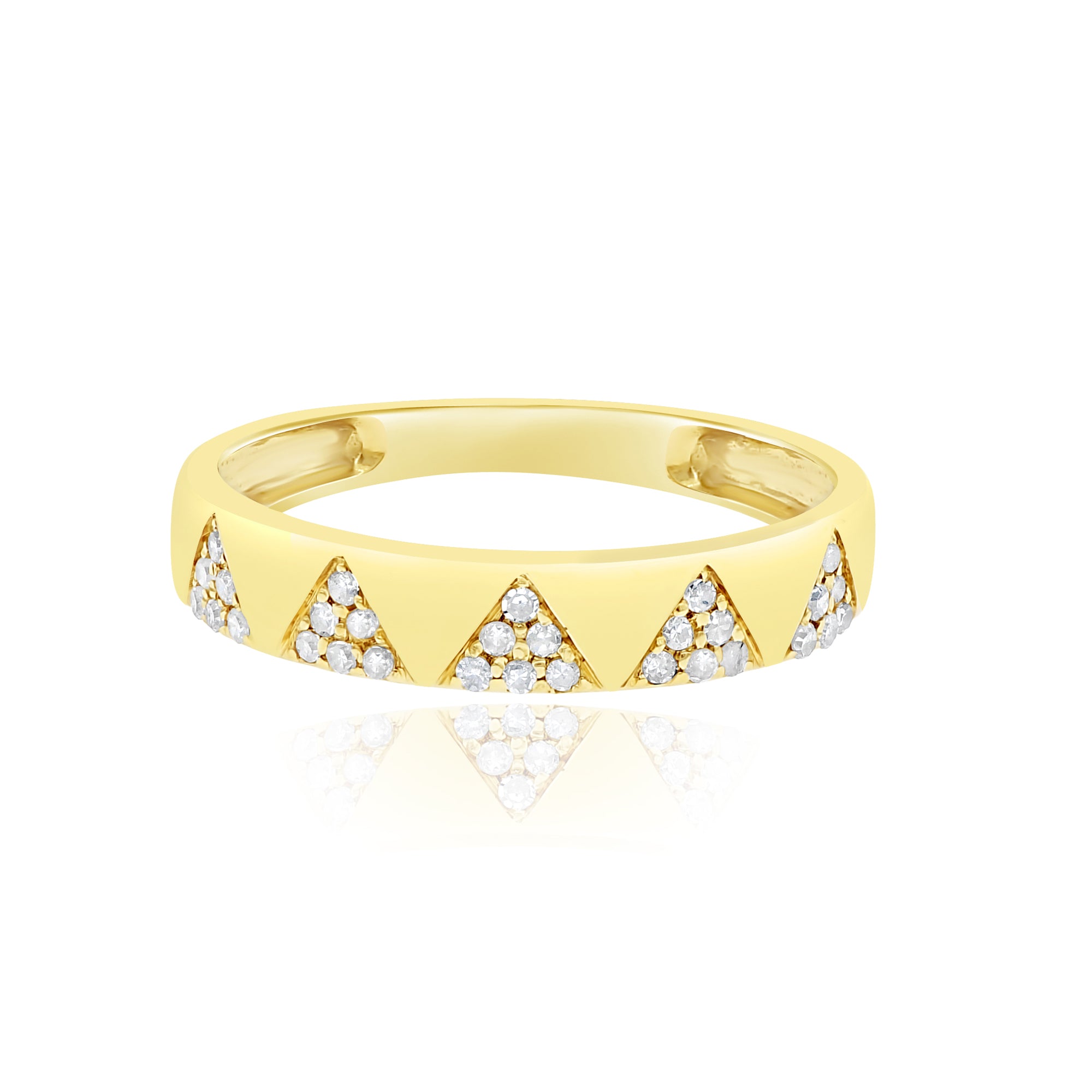 0.15 ct. Diamond 14K Yellow Gold Triangle Eternity Band