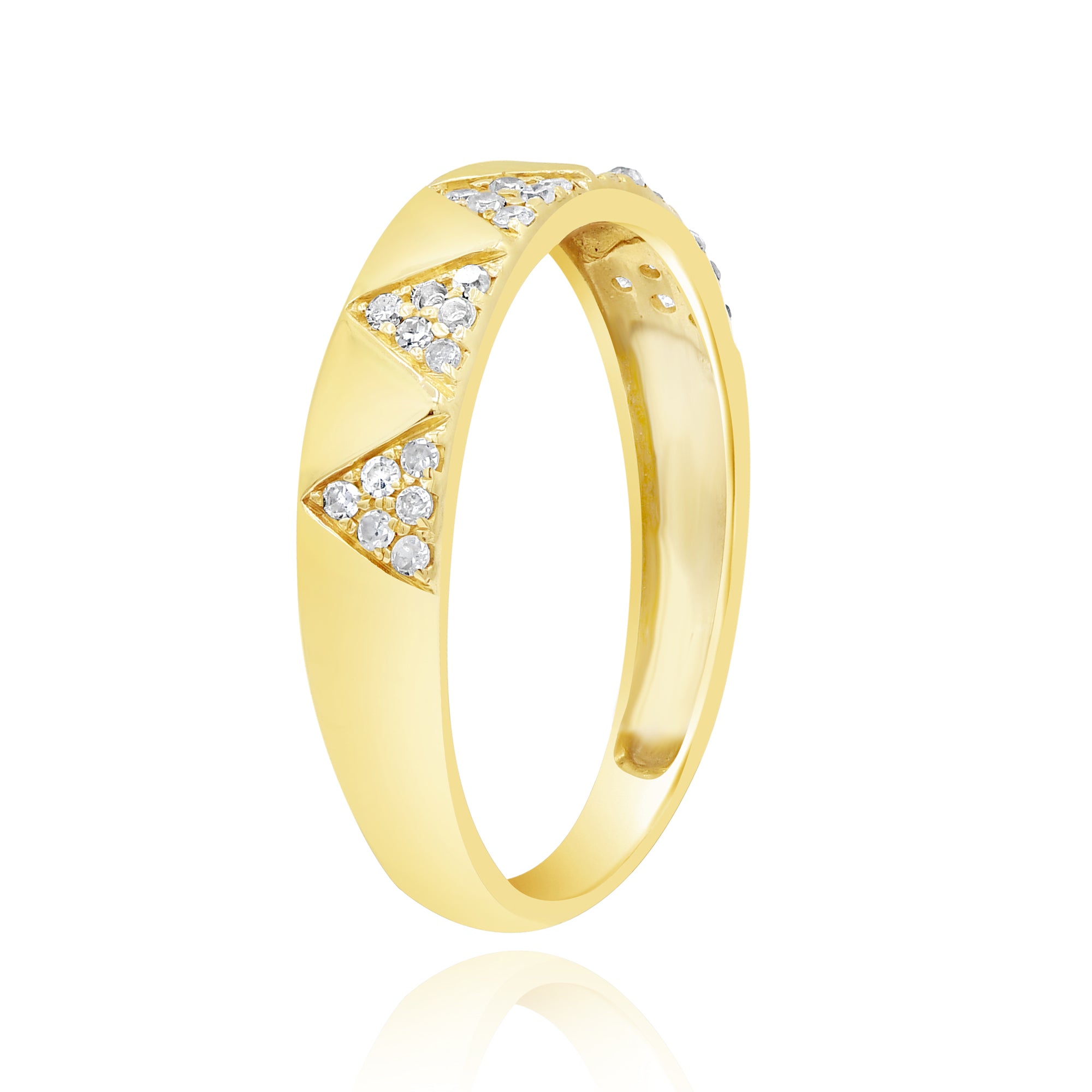 0.15 ct. Diamond 14K Yellow Gold Triangle Eternity Band