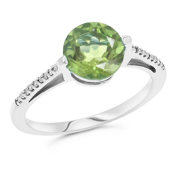1.85 ct. Amethyst & 0.05 Diamond 14K White Gold Ring