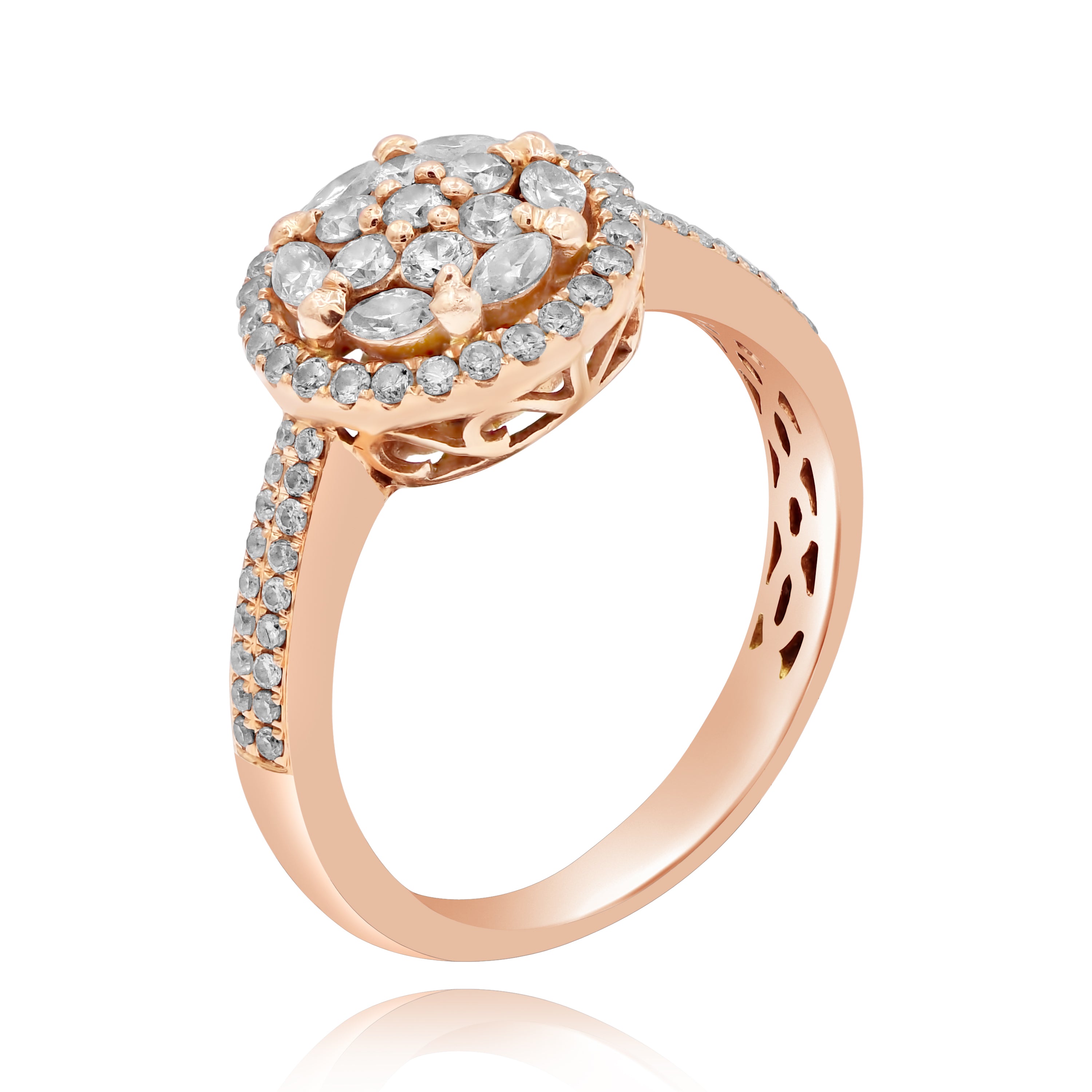 0.80 ct. Diamond 14K Rose Gold Moonlight Cluster Ring
