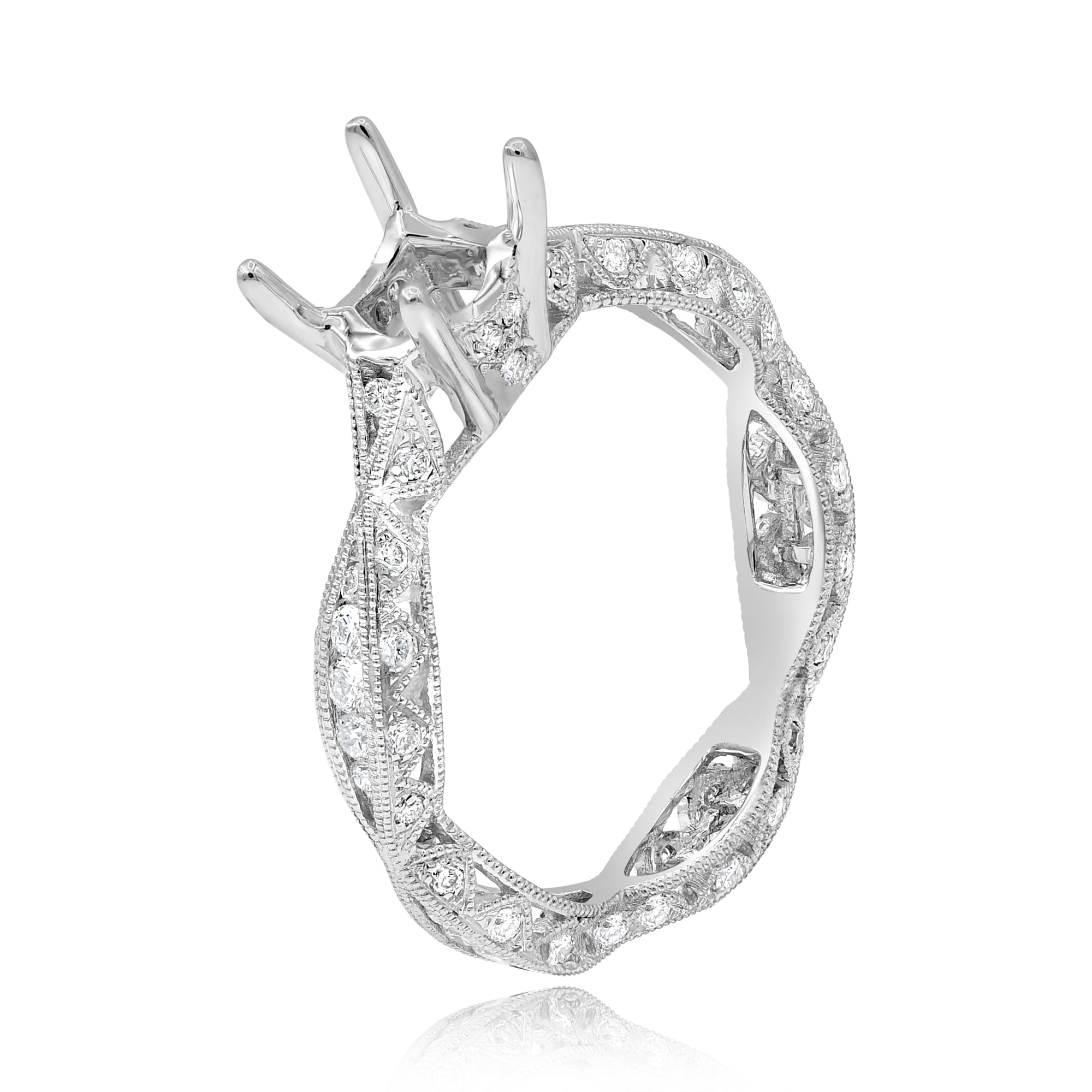 0.62 ct. Diamond 18K White Gold Ring Mounting