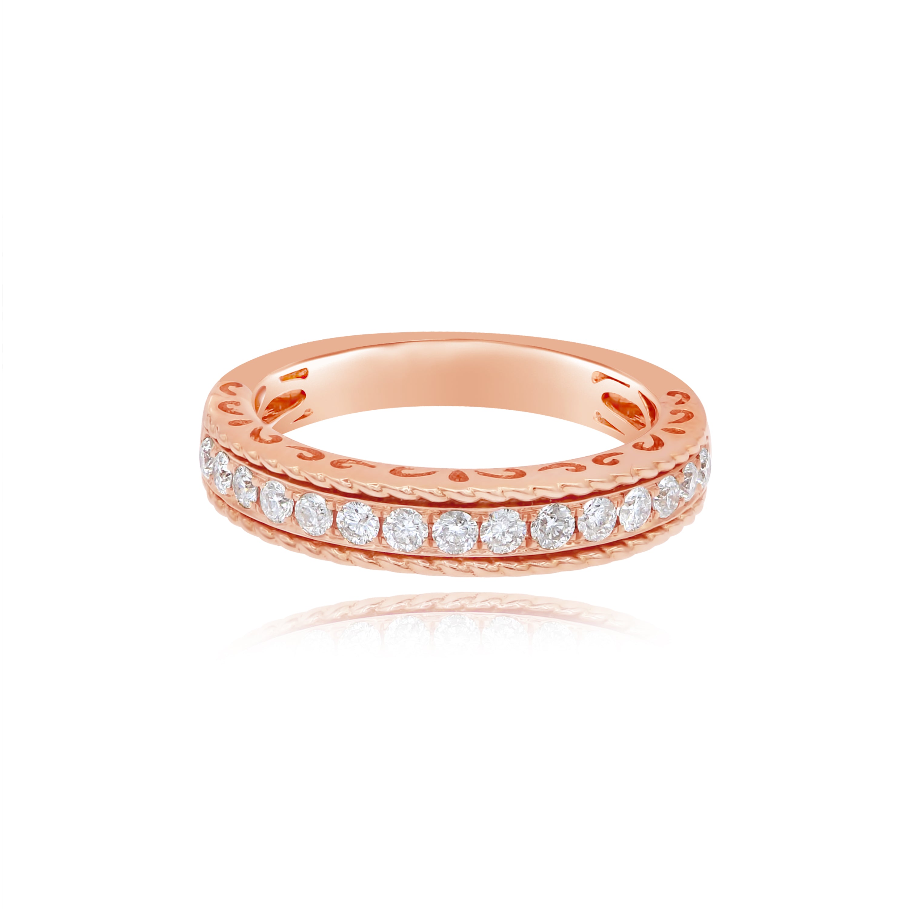 0.45 ct. Diamond 18K Rose Gold Half Eternity Band