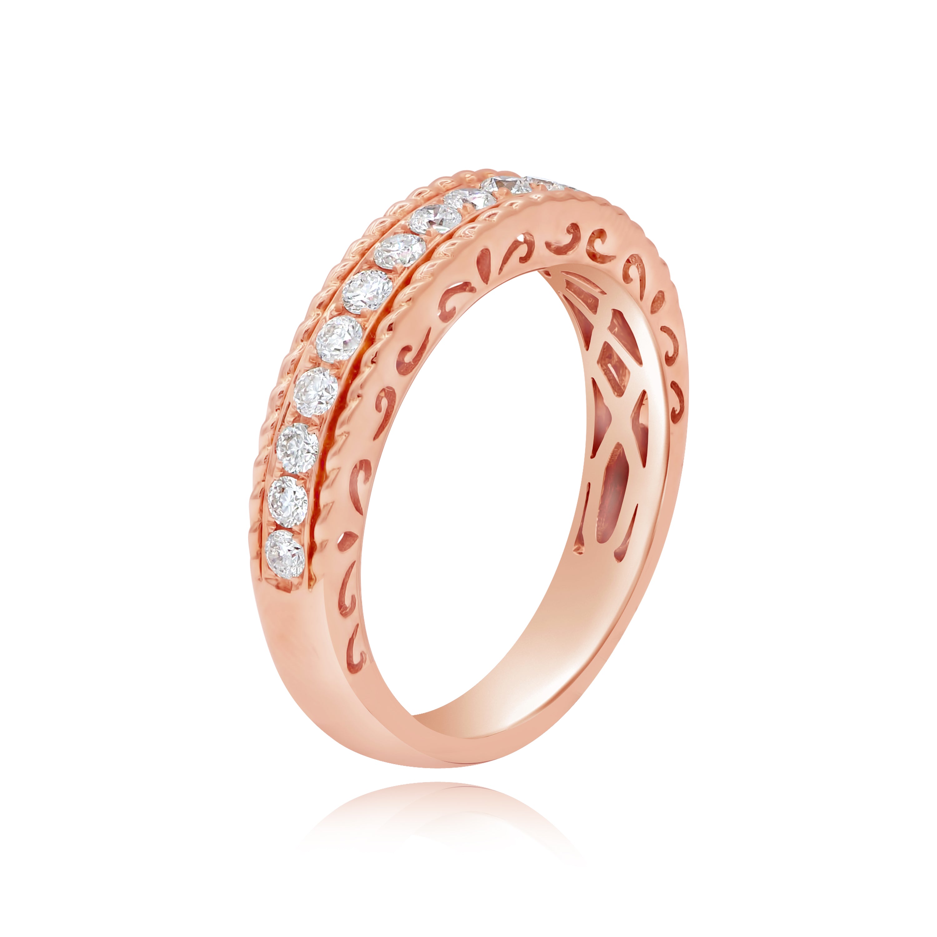 0.45 ct. Diamond 18K Rose Gold Half Eternity Band