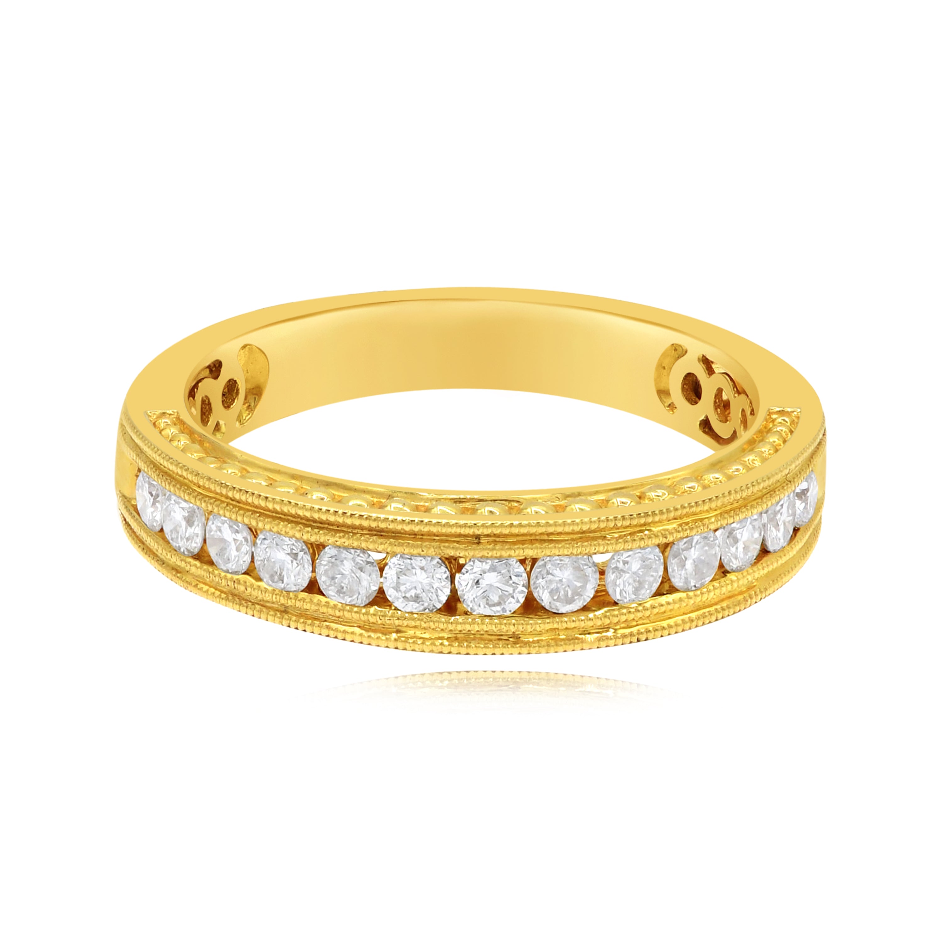 0.46 ct. Diamond 18K Yellow Gold Half Eternity Band