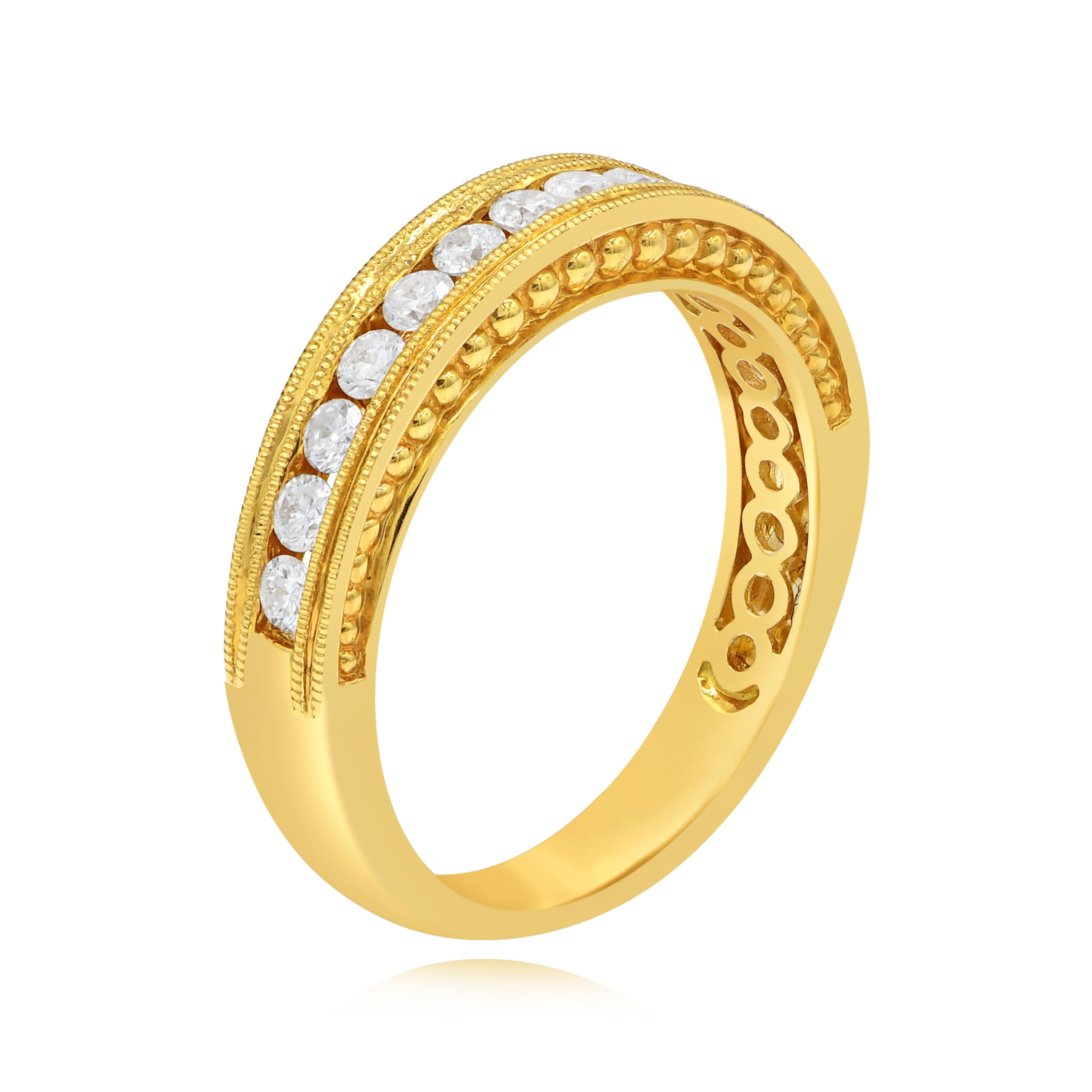 0.46 ct. Diamond 18K Yellow Gold Half Eternity Band