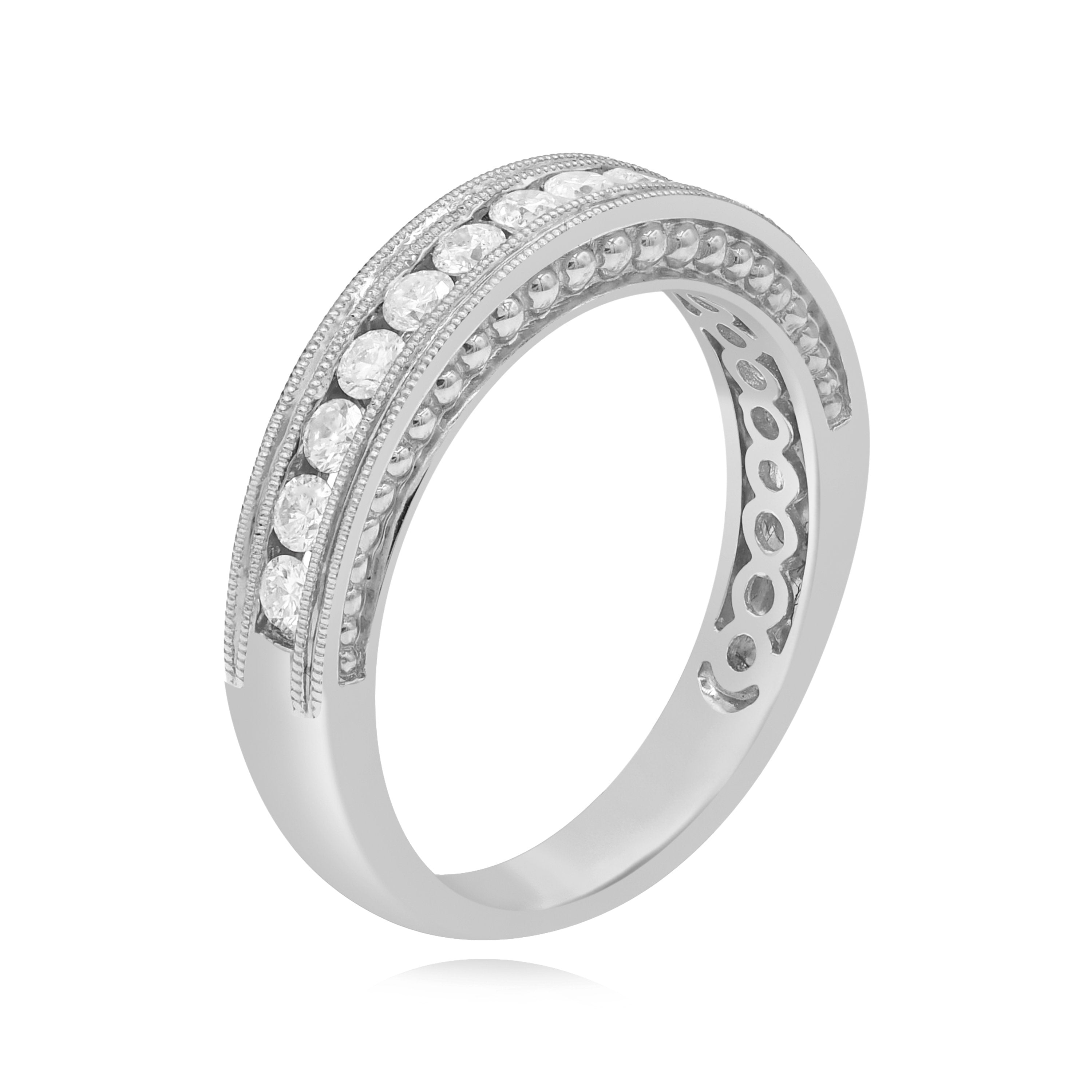 0.48 ct. Diamond 18K White Gold Half Eternity Band