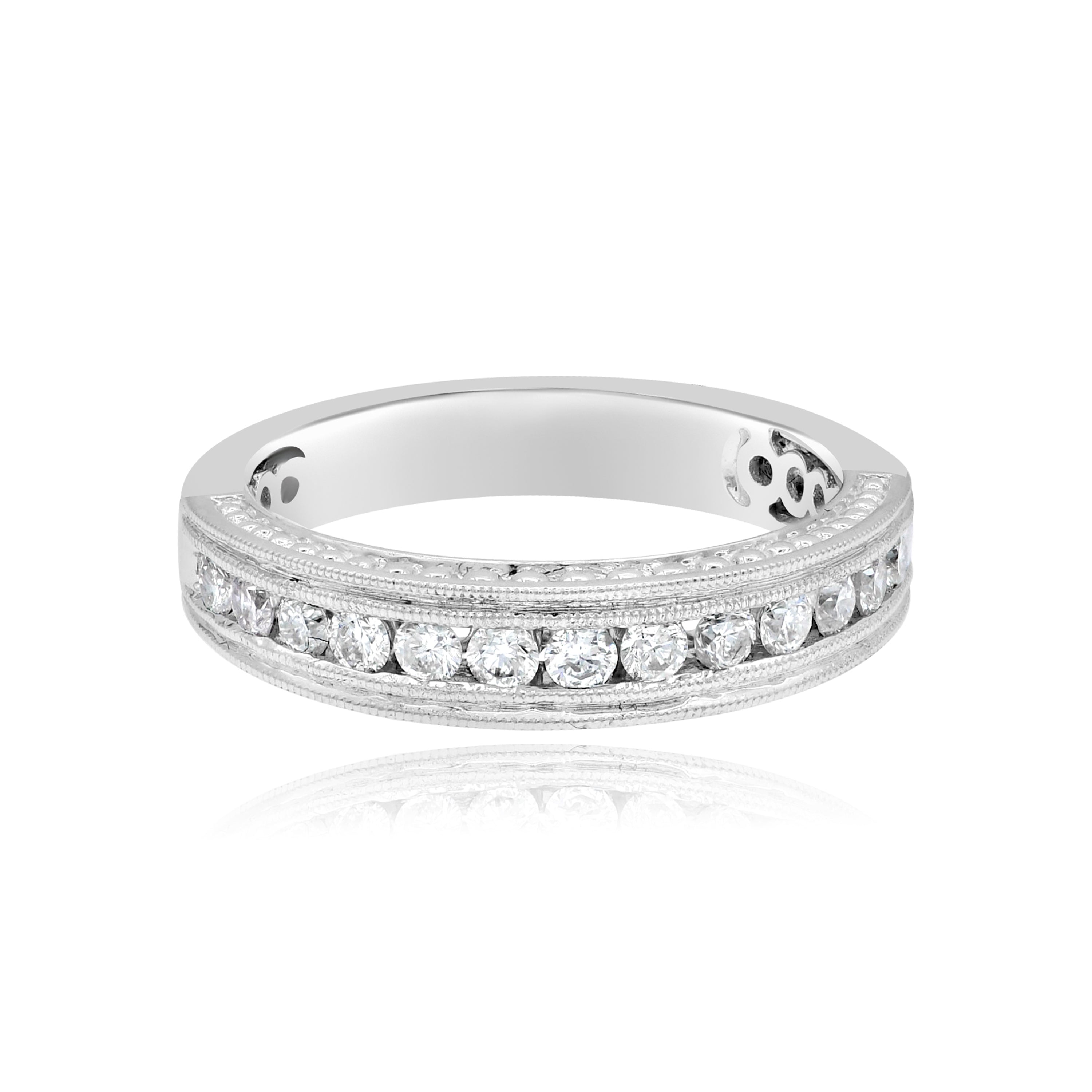 0.48 ct. Diamond 18K White Gold Half Eternity Band