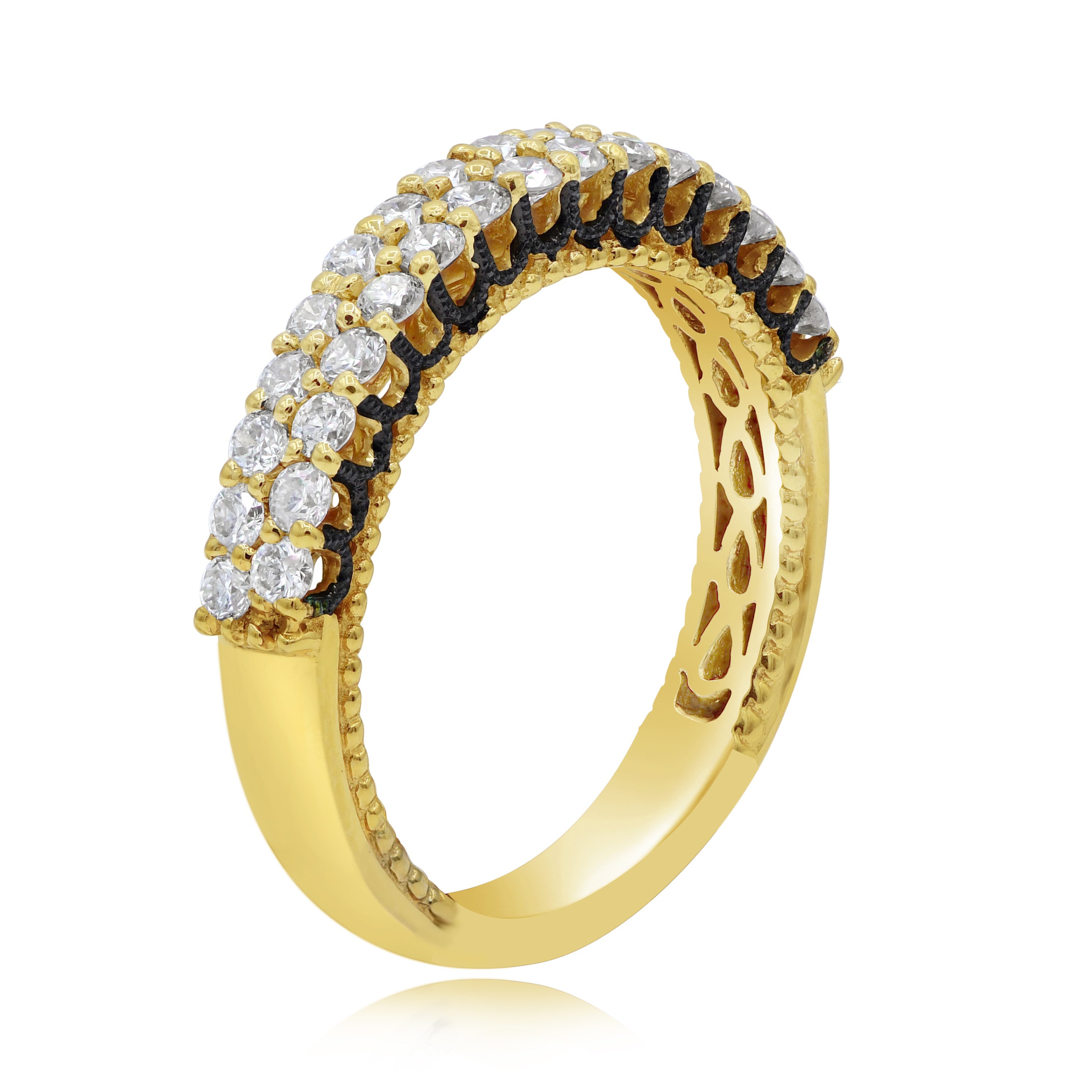 0.85 ct. Diamond 18K Yellow Gold Half Eternity Band