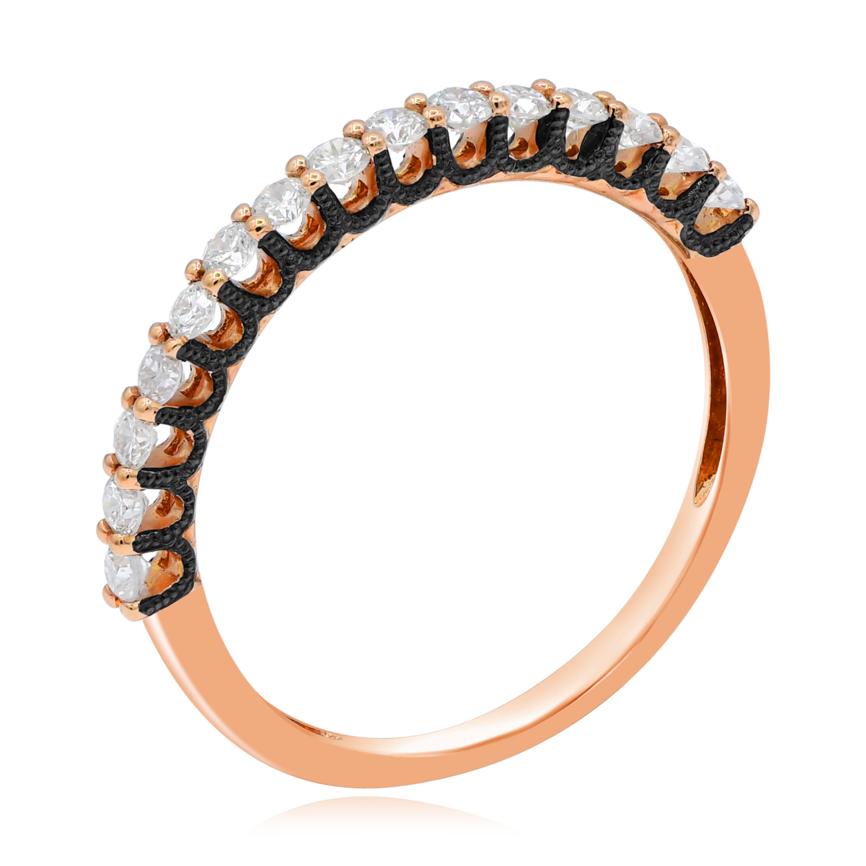 0.41 ct. Diamond 14K Rose Gold With Black Rhodium Half Eternity Band