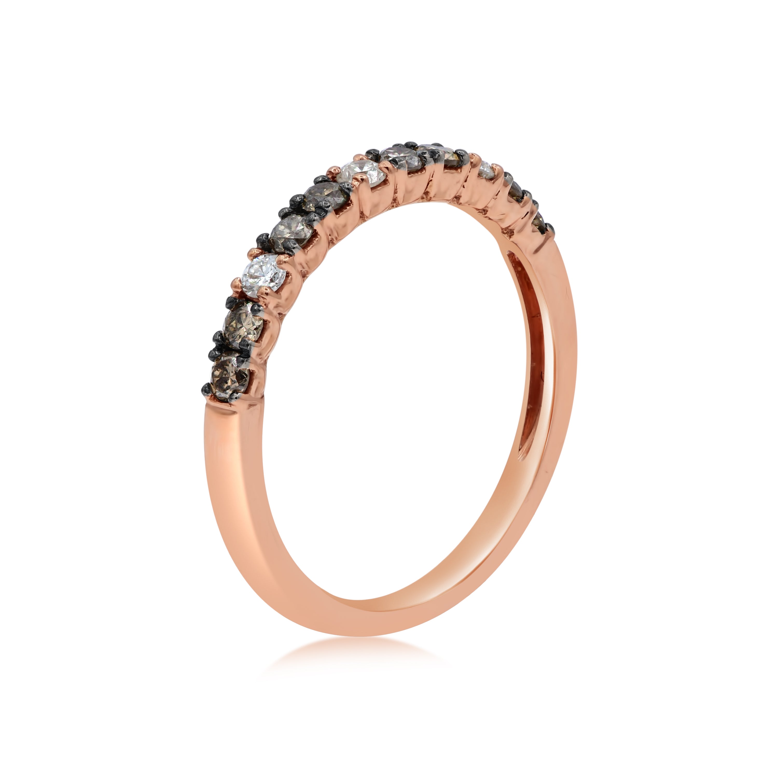 0.32 ct. Brown Diamond & 0.13 ct. Diamond 14K Rose Gold Half Eternity Band
