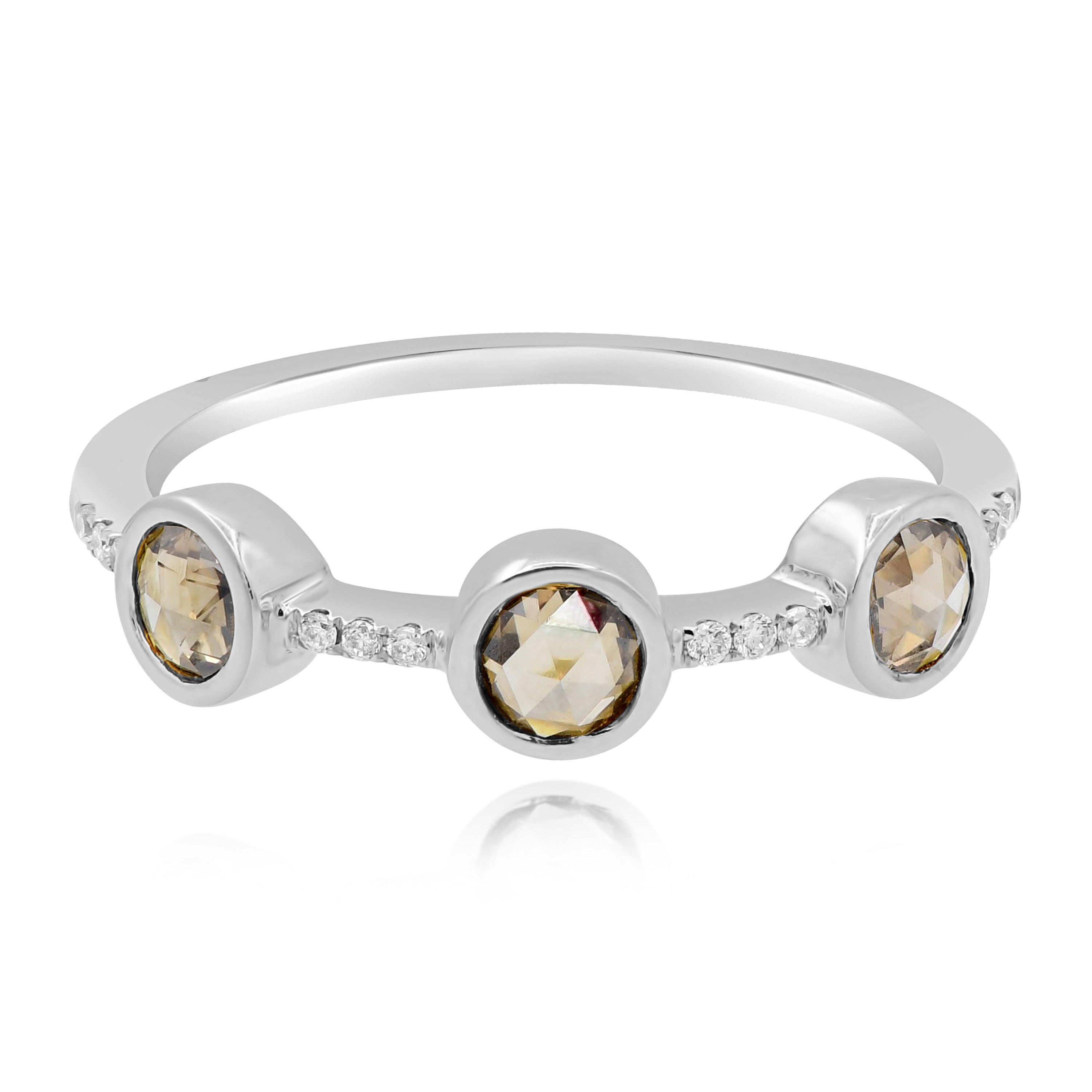 0.5 ct. Brown & White Diamond 18K White Gold Ring